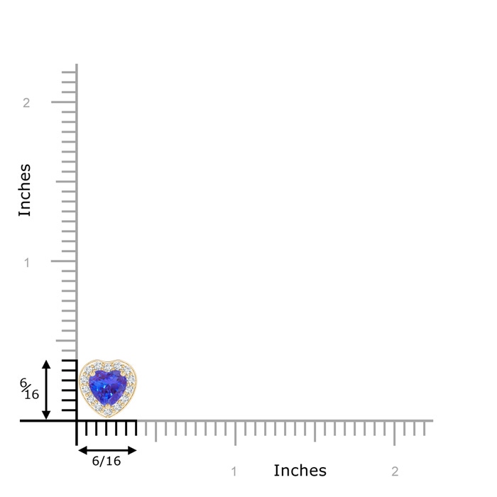 6mm AAA Heart-Shaped Tanzanite Pendant with Diamond Halo in Yellow Gold product image