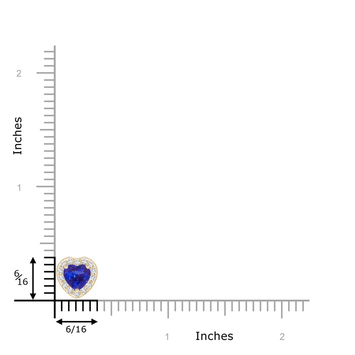 6mm AAAA Heart-Shaped Tanzanite Pendant with Diamond Halo in Yellow Gold product image