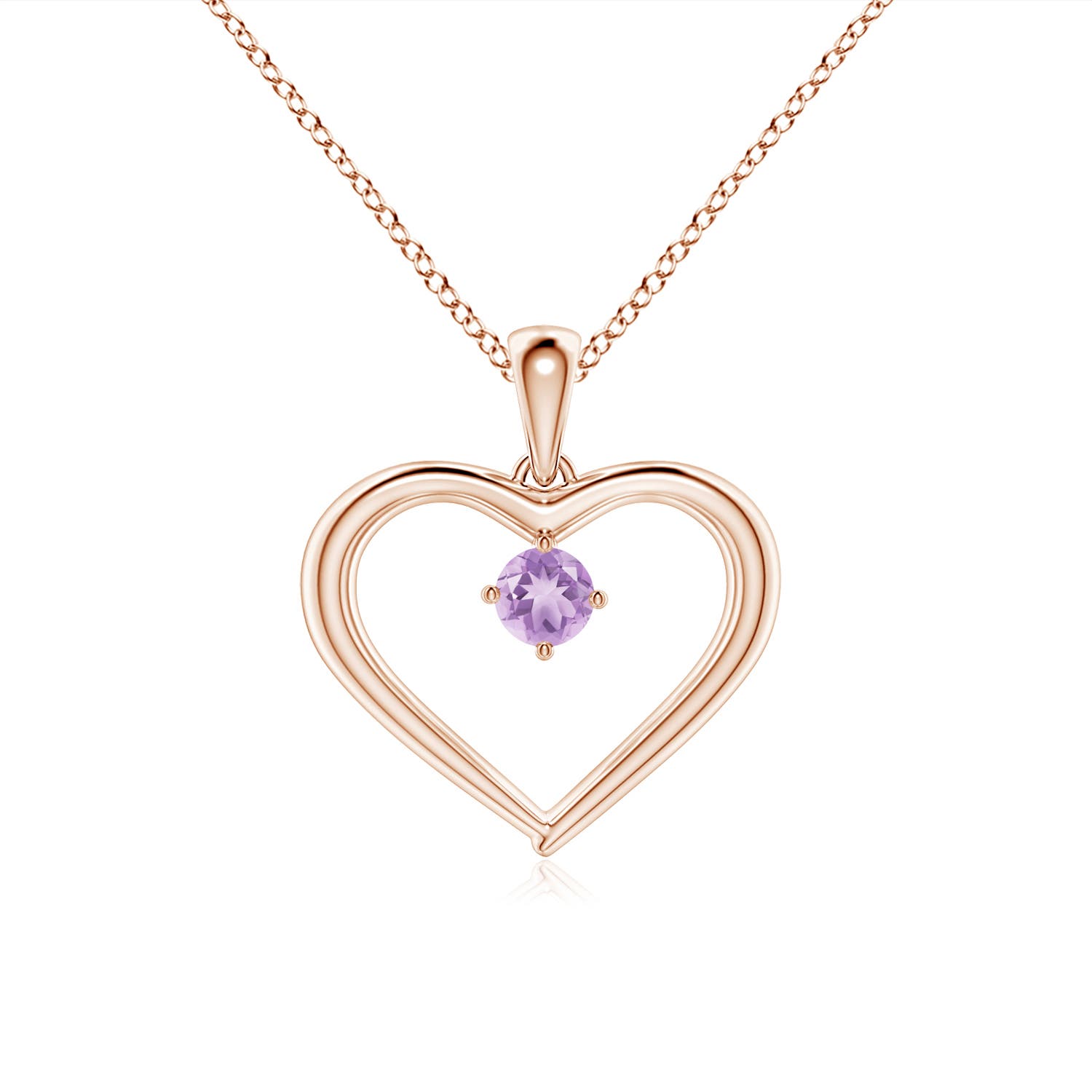 A - Amethyst / 0.1 CT / 14 KT Rose Gold