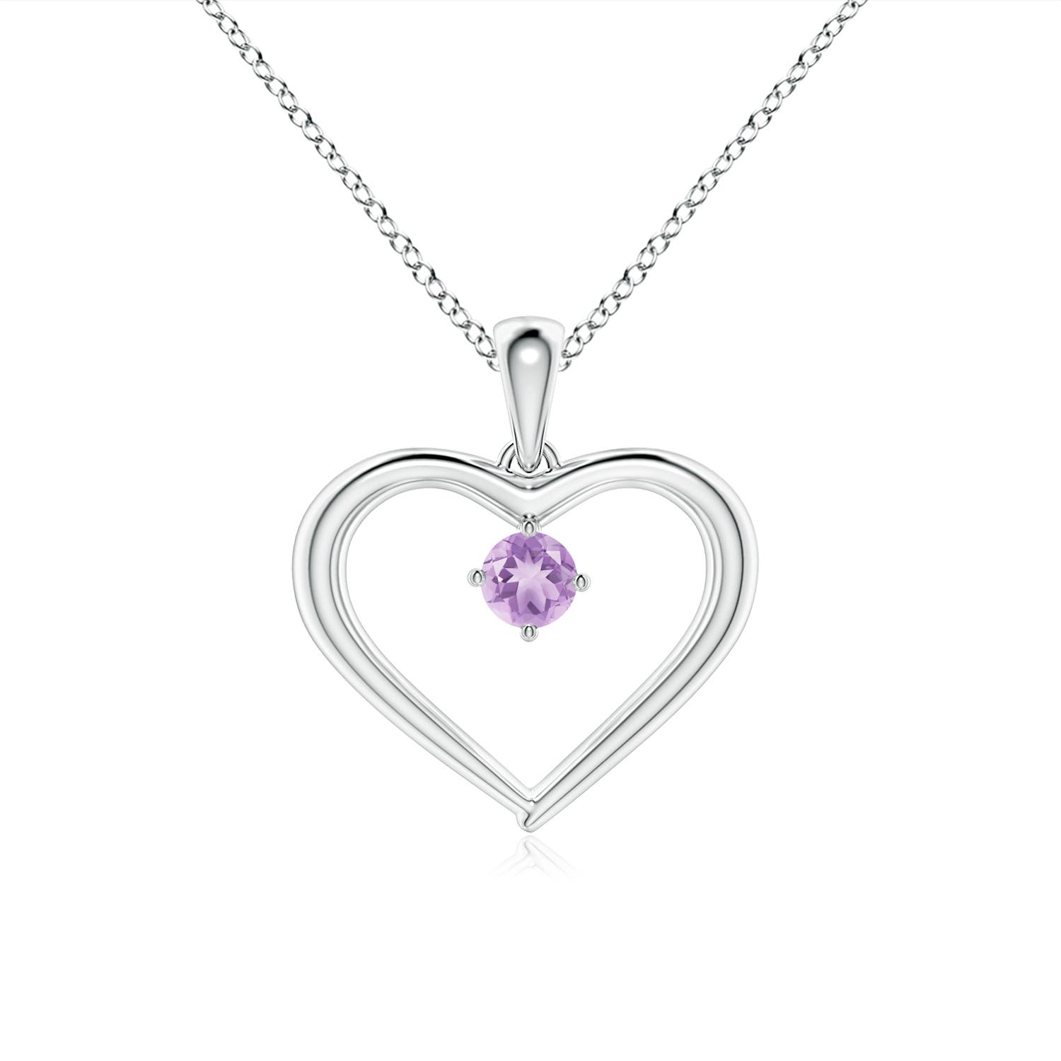 A - Amethyst / 0.1 CT / 14 KT White Gold