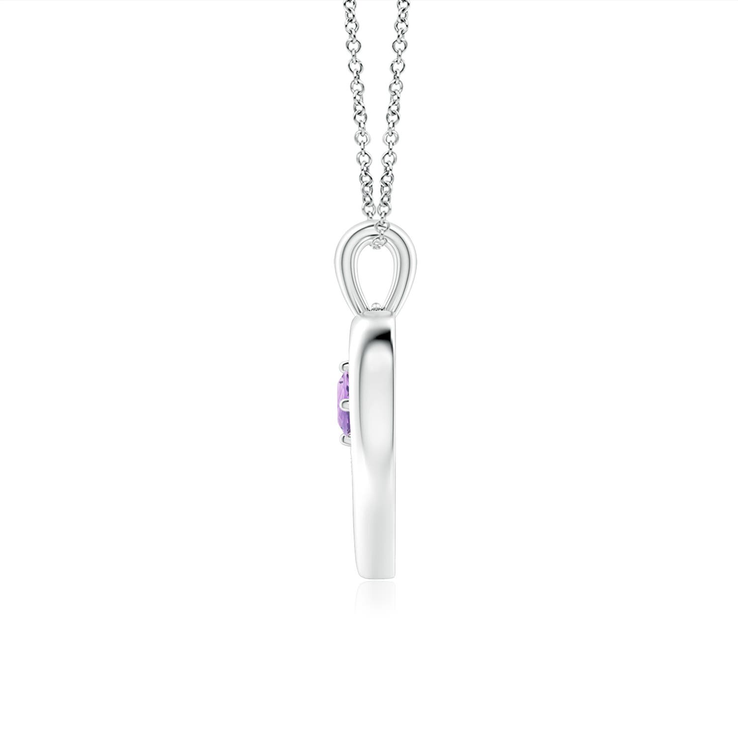 A - Amethyst / 0.1 CT / 14 KT White Gold