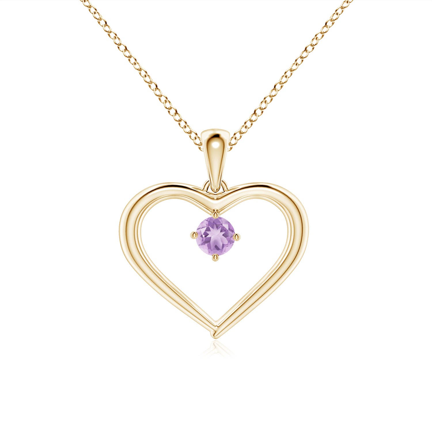 A - Amethyst / 0.1 CT / 14 KT Yellow Gold