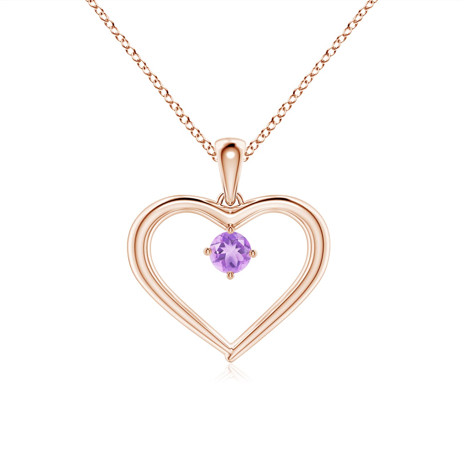 AA - Amethyst / 0.1 CT / 14 KT Rose Gold