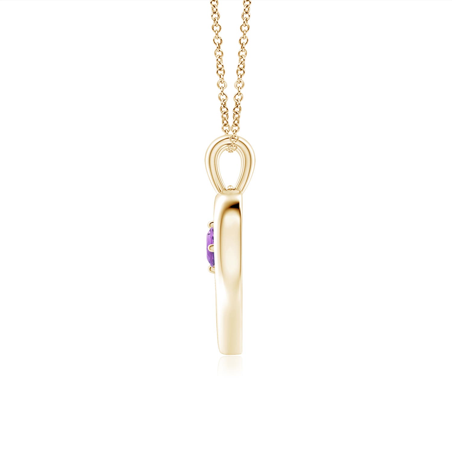 AA - Amethyst / 0.1 CT / 14 KT Yellow Gold