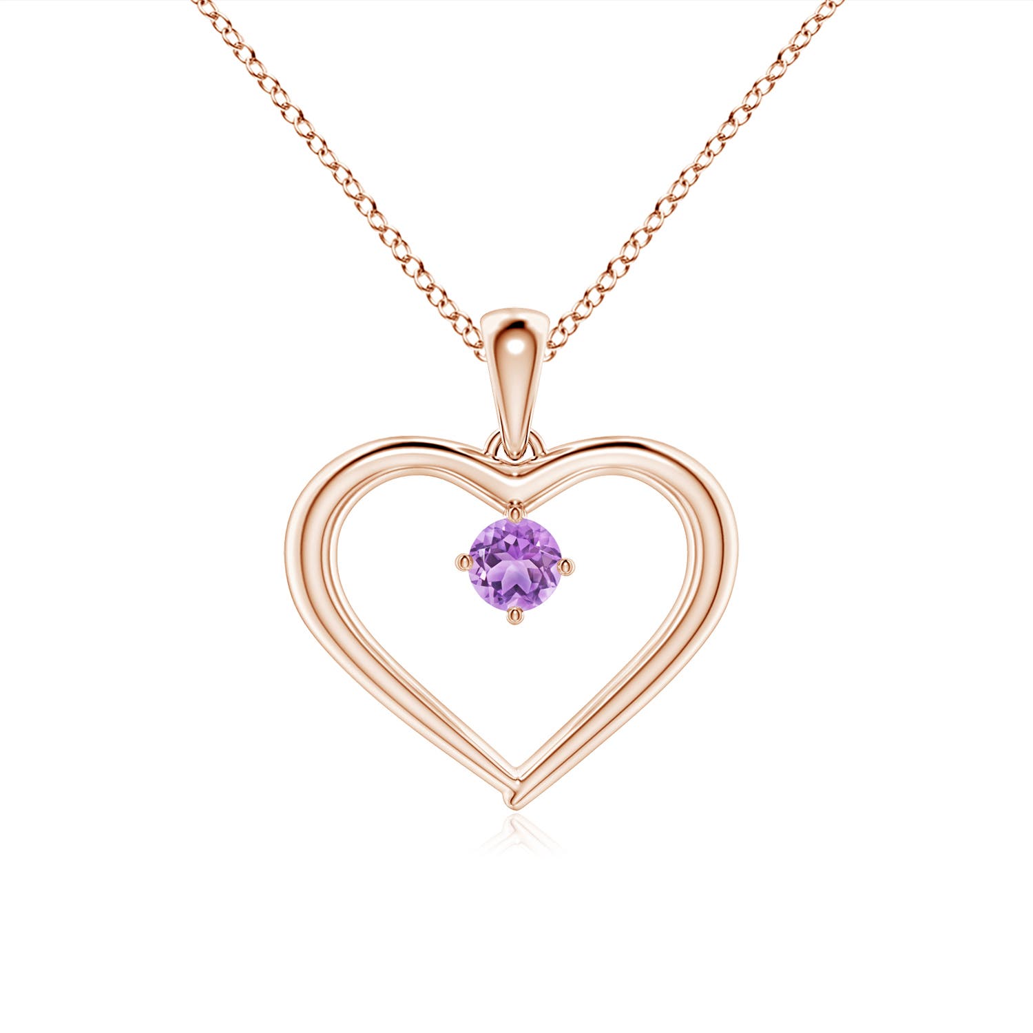 AAA - Amethyst / 0.1 CT / 14 KT Rose Gold