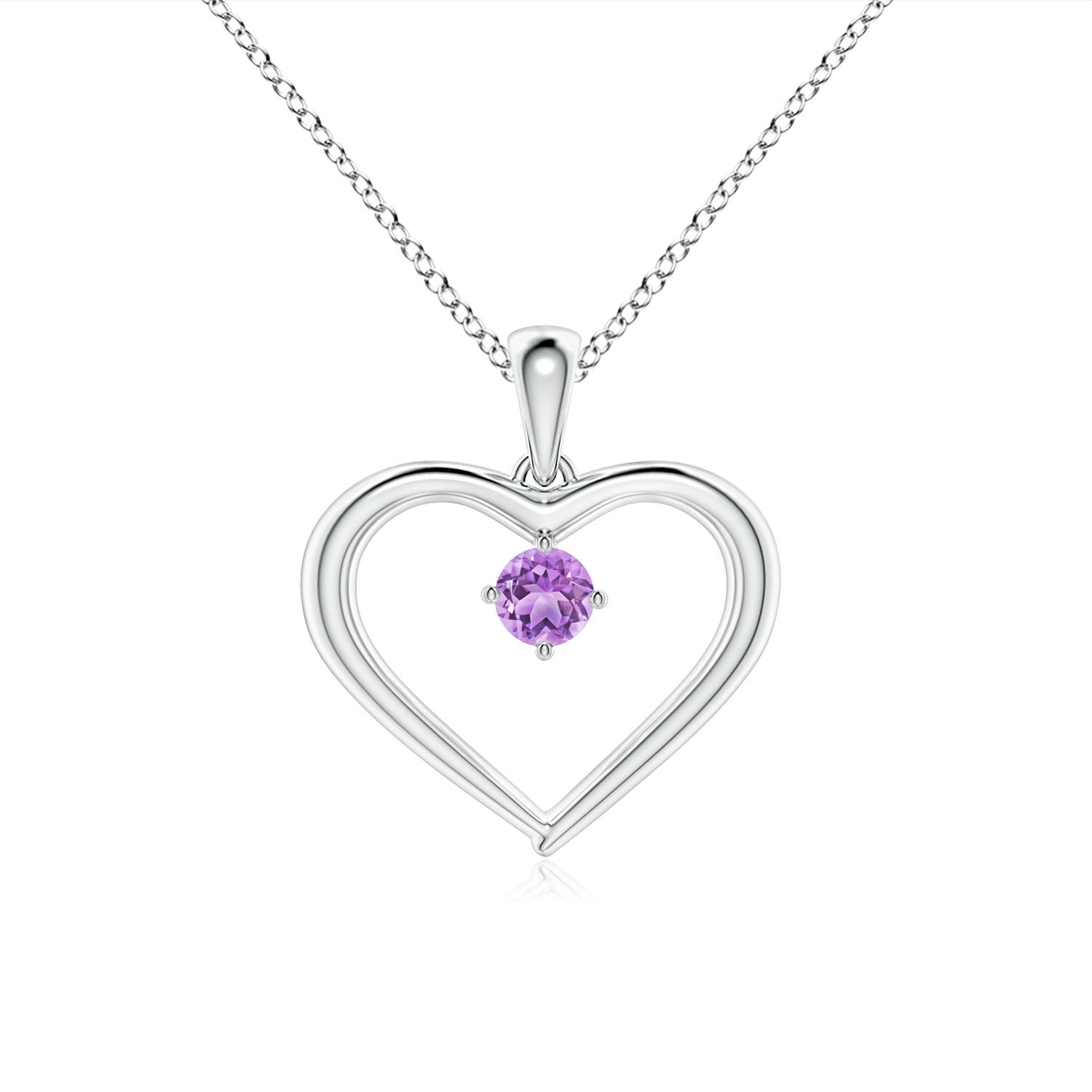 AAA - Amethyst / 0.1 CT / 14 KT White Gold