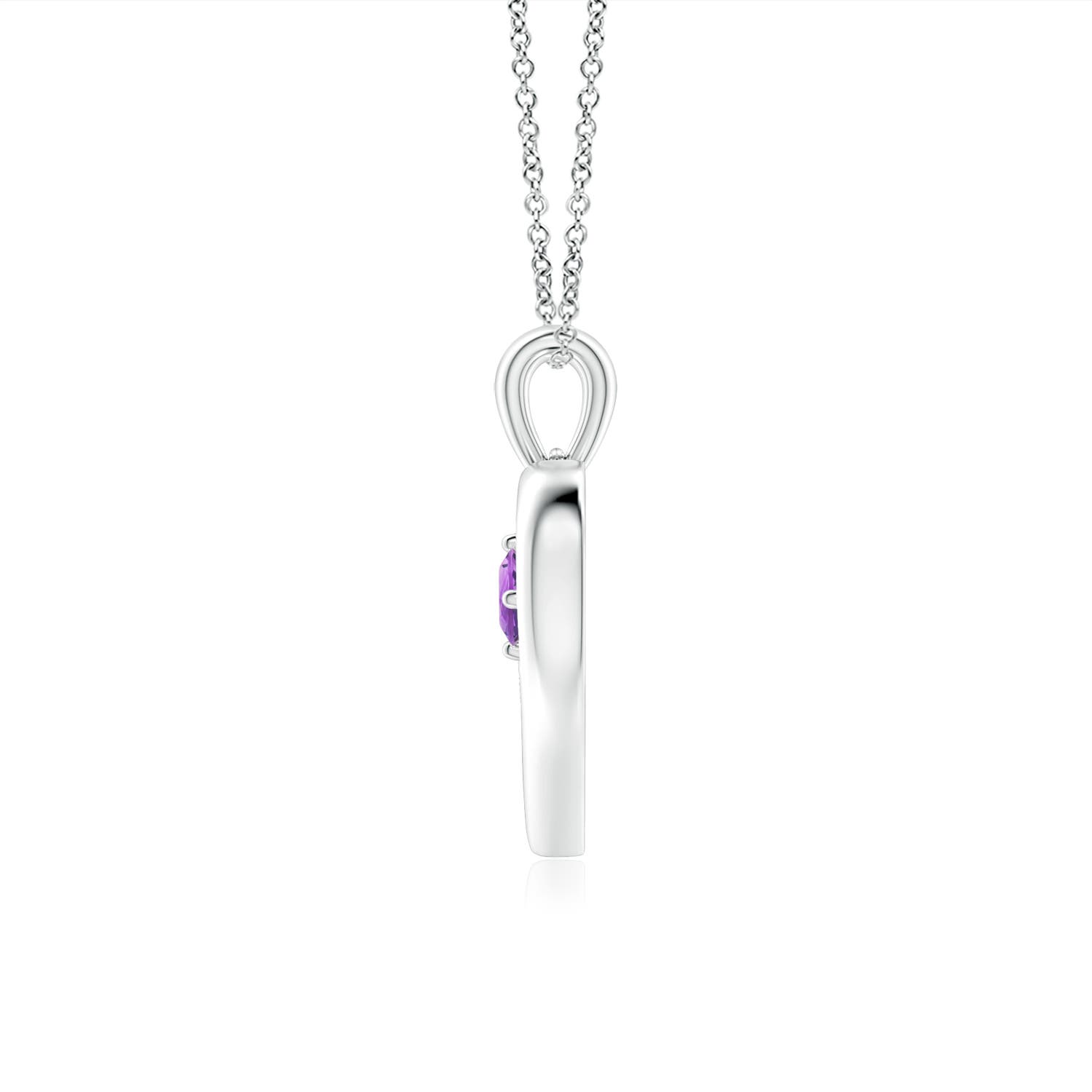 AAA - Amethyst / 0.1 CT / 14 KT White Gold