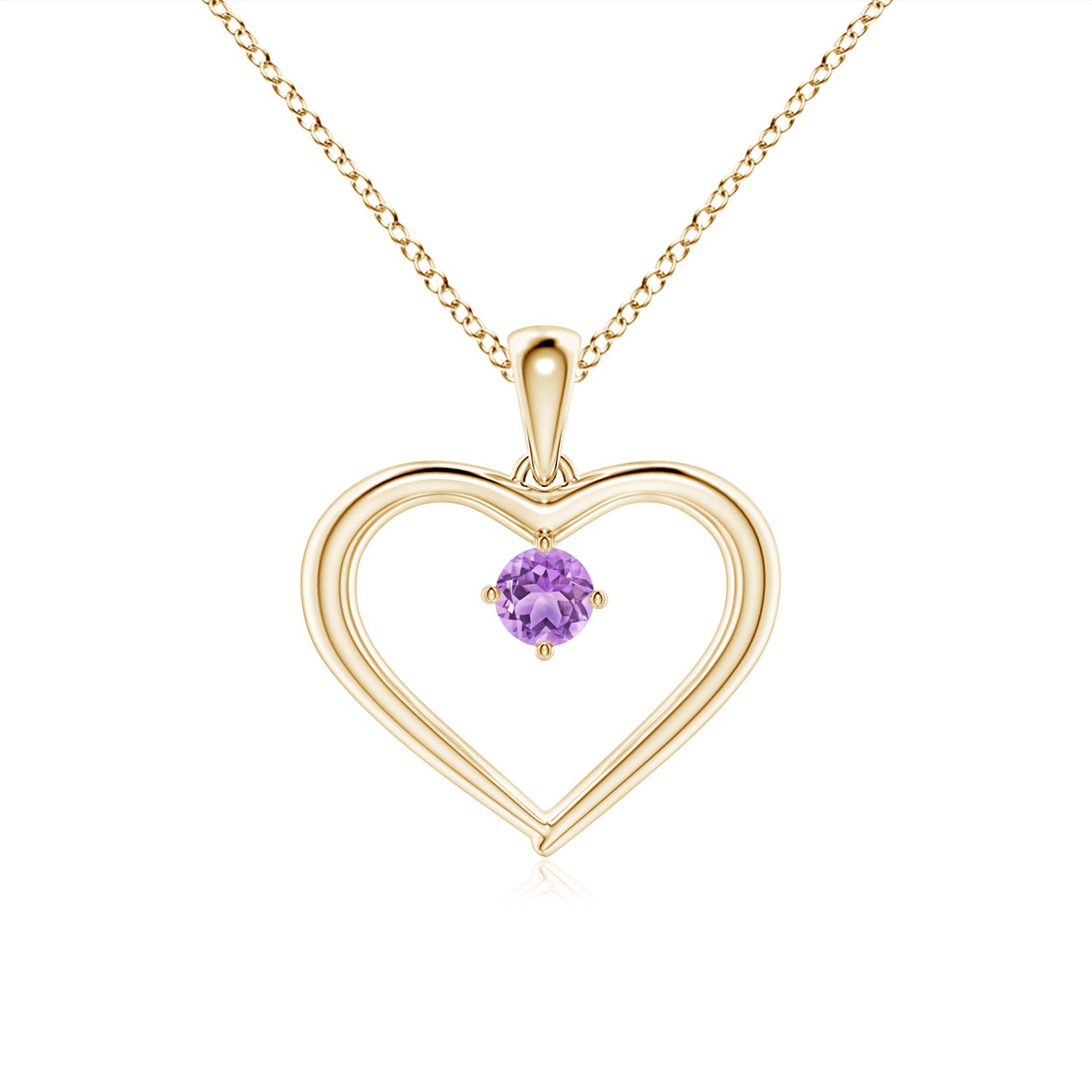 AAA - Amethyst / 0.1 CT / 14 KT Yellow Gold