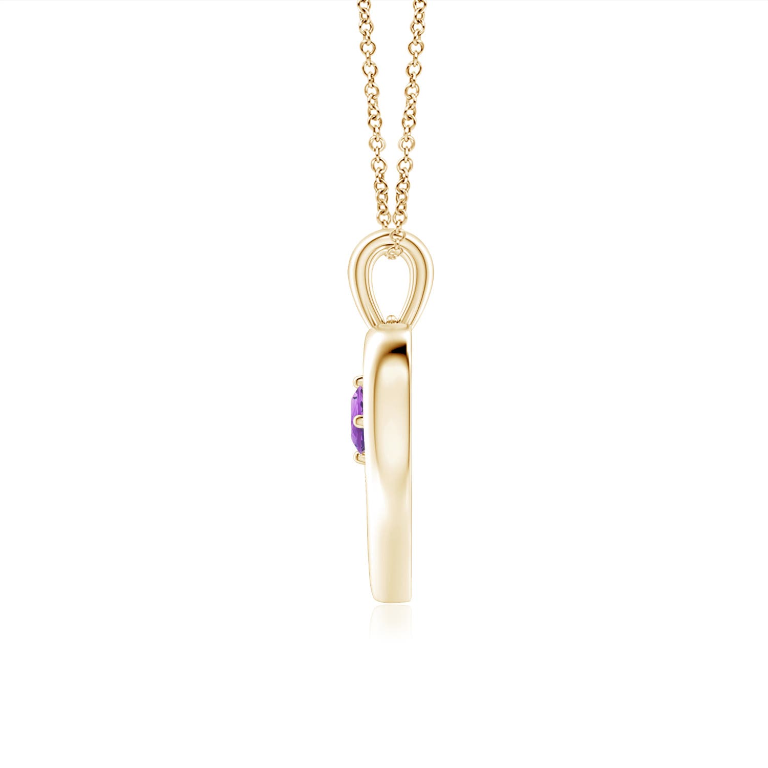 AAA - Amethyst / 0.1 CT / 14 KT Yellow Gold