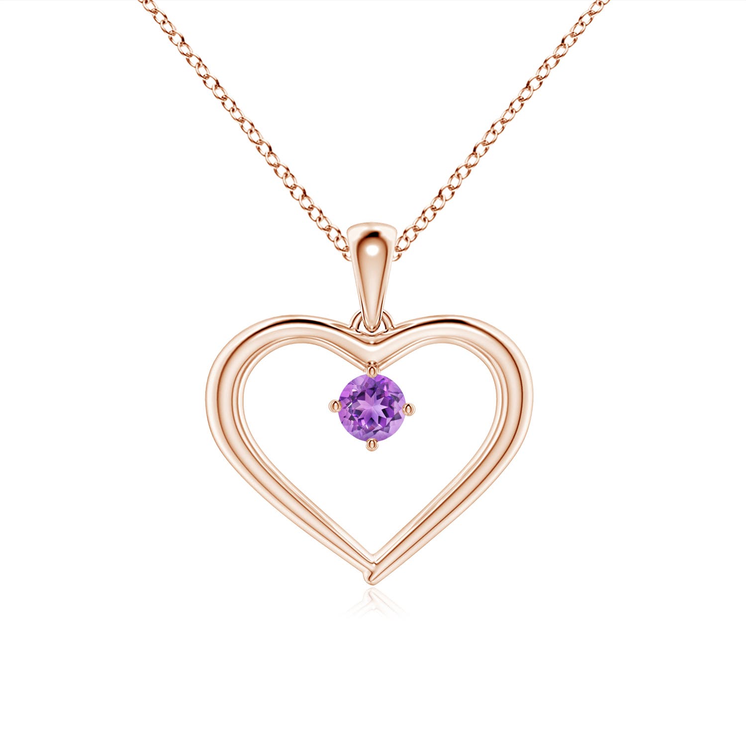 AAAA - Amethyst / 0.1 CT / 14 KT Rose Gold