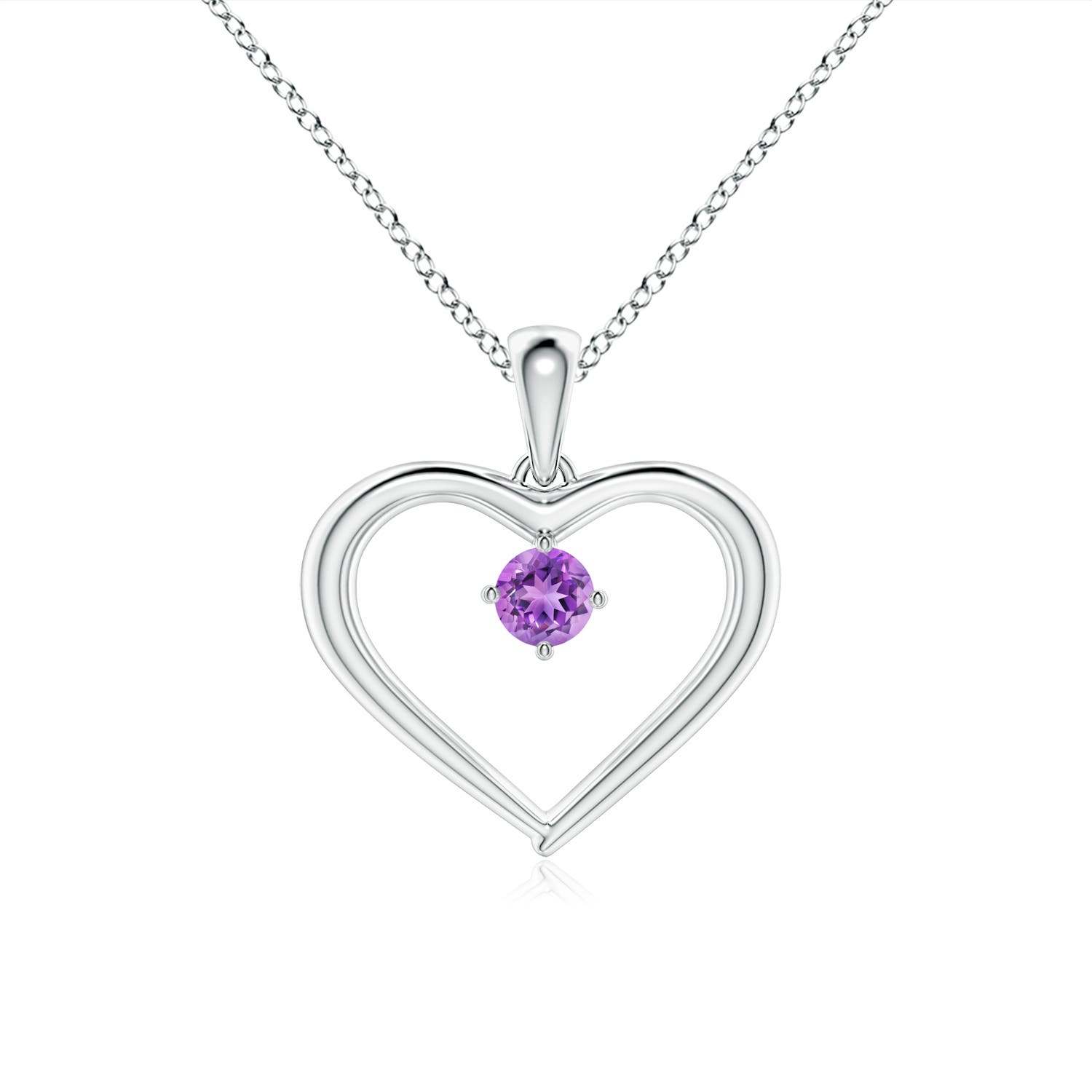 AAAA - Amethyst / 0.1 CT / 14 KT White Gold