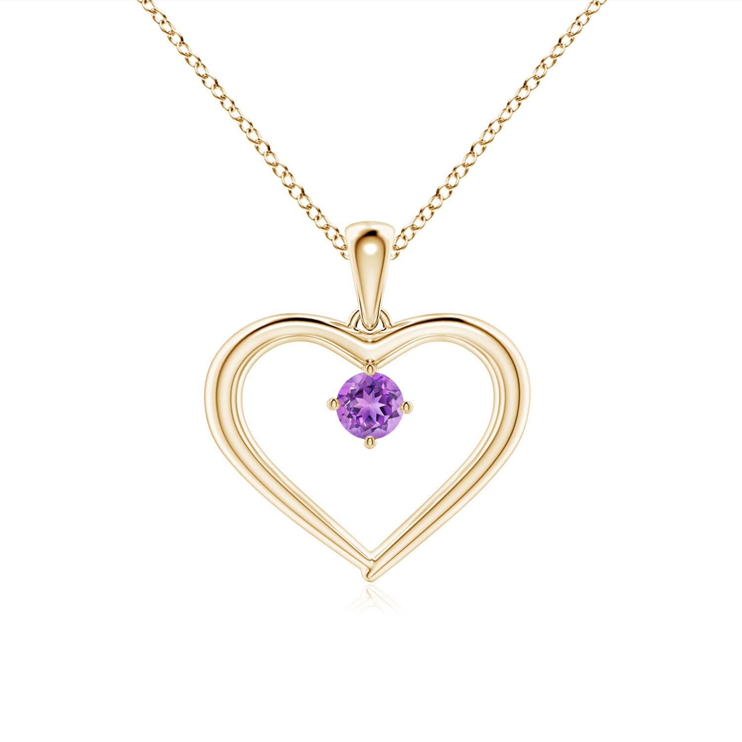 AAAA - Amethyst / 0.1 CT / 14 KT Yellow Gold