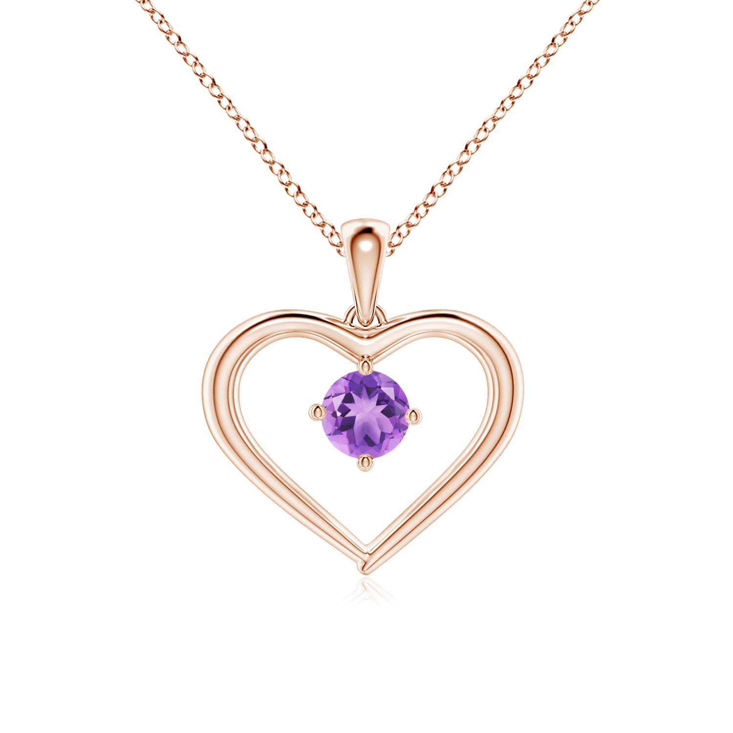 A - Amethyst / 0.25 CT / 14 KT Rose Gold