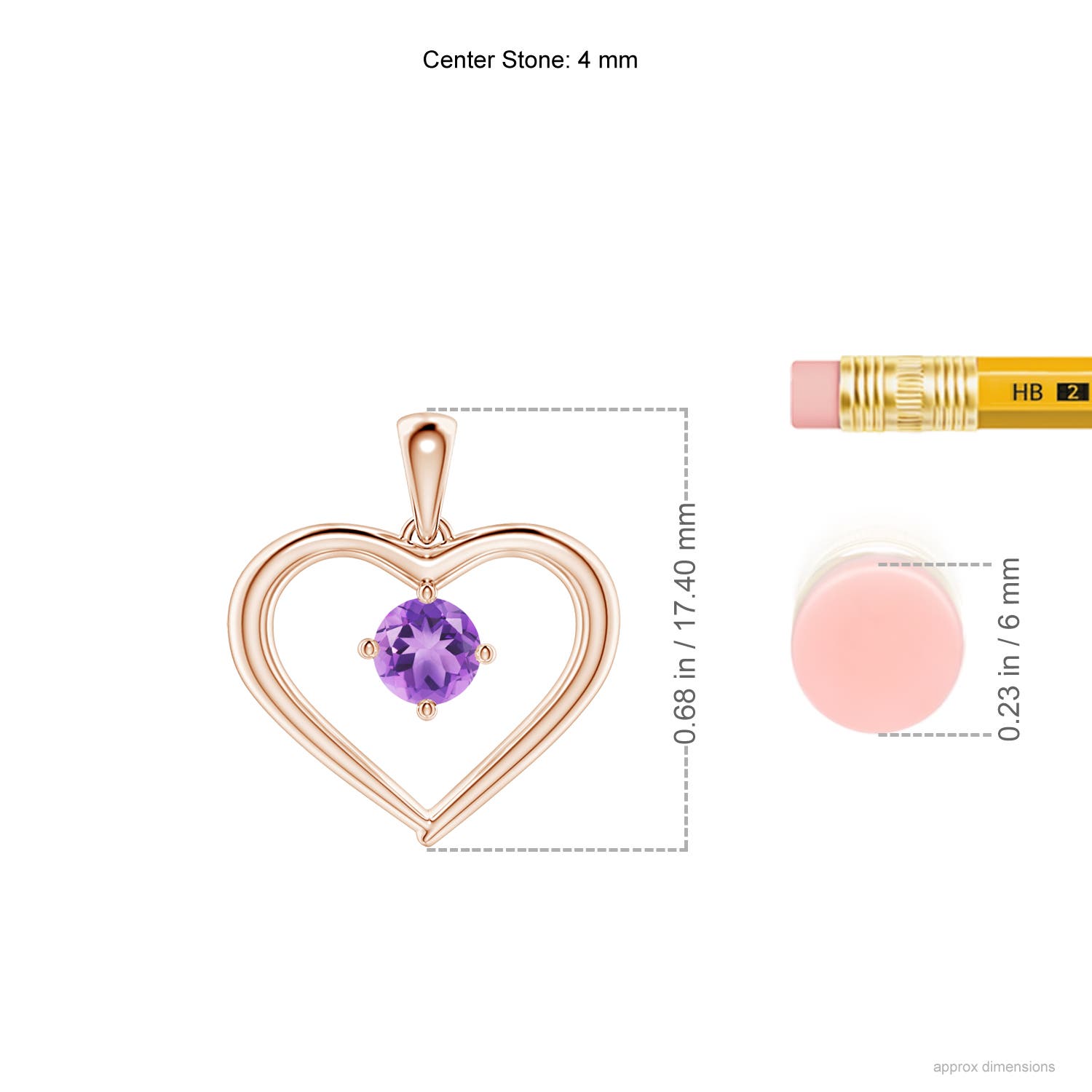 A - Amethyst / 0.25 CT / 14 KT Rose Gold