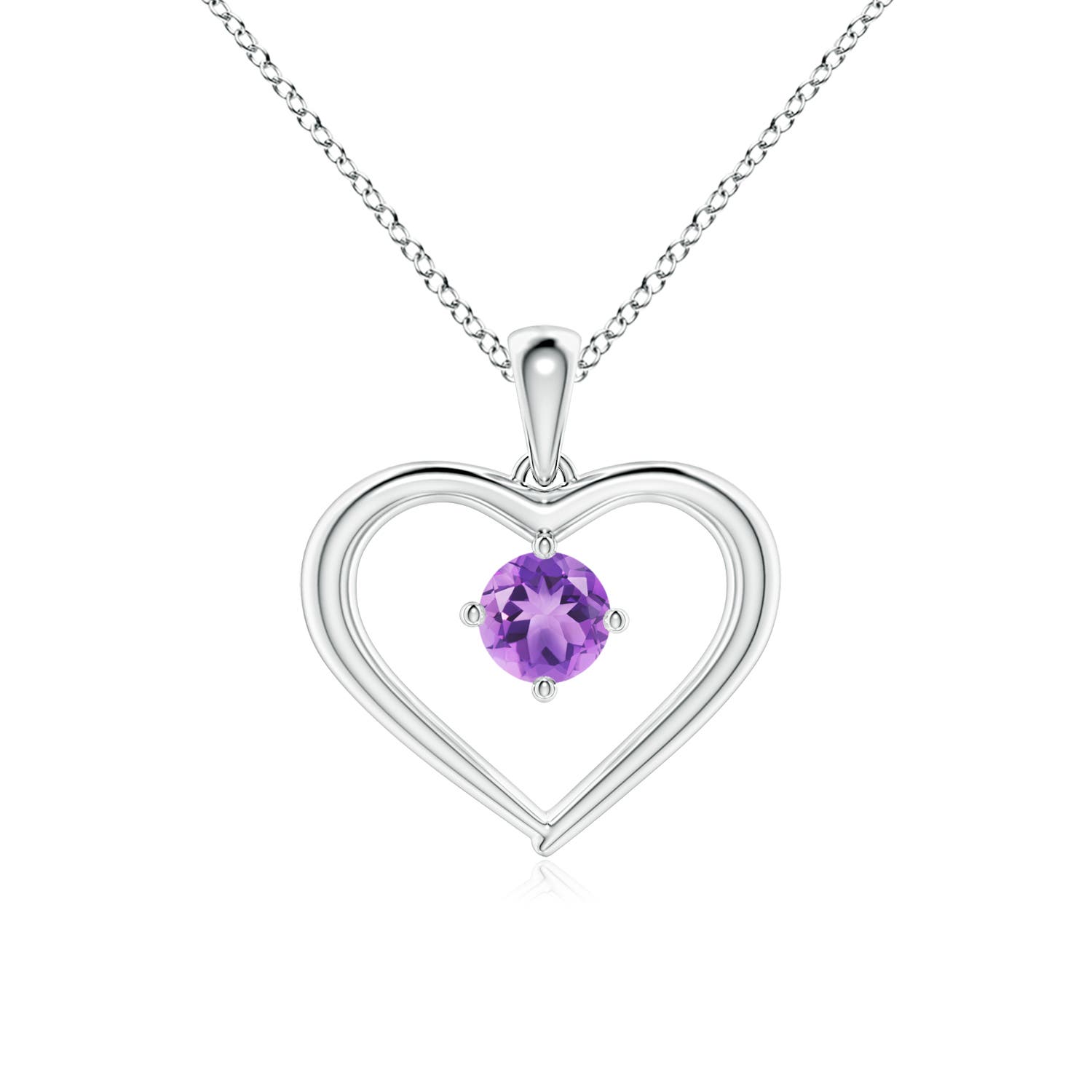 A - Amethyst / 0.25 CT / 14 KT White Gold