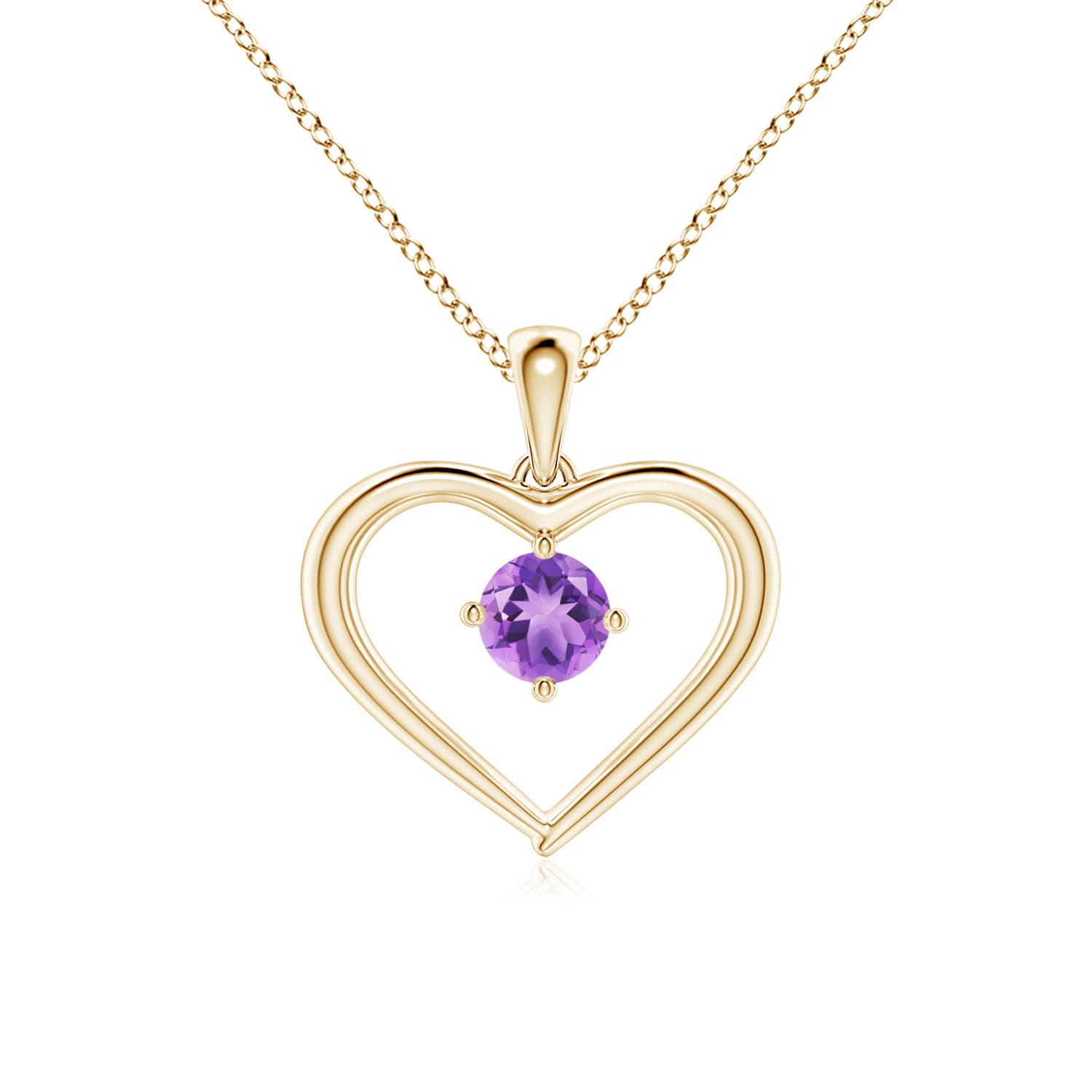 A - Amethyst / 0.25 CT / 14 KT Yellow Gold