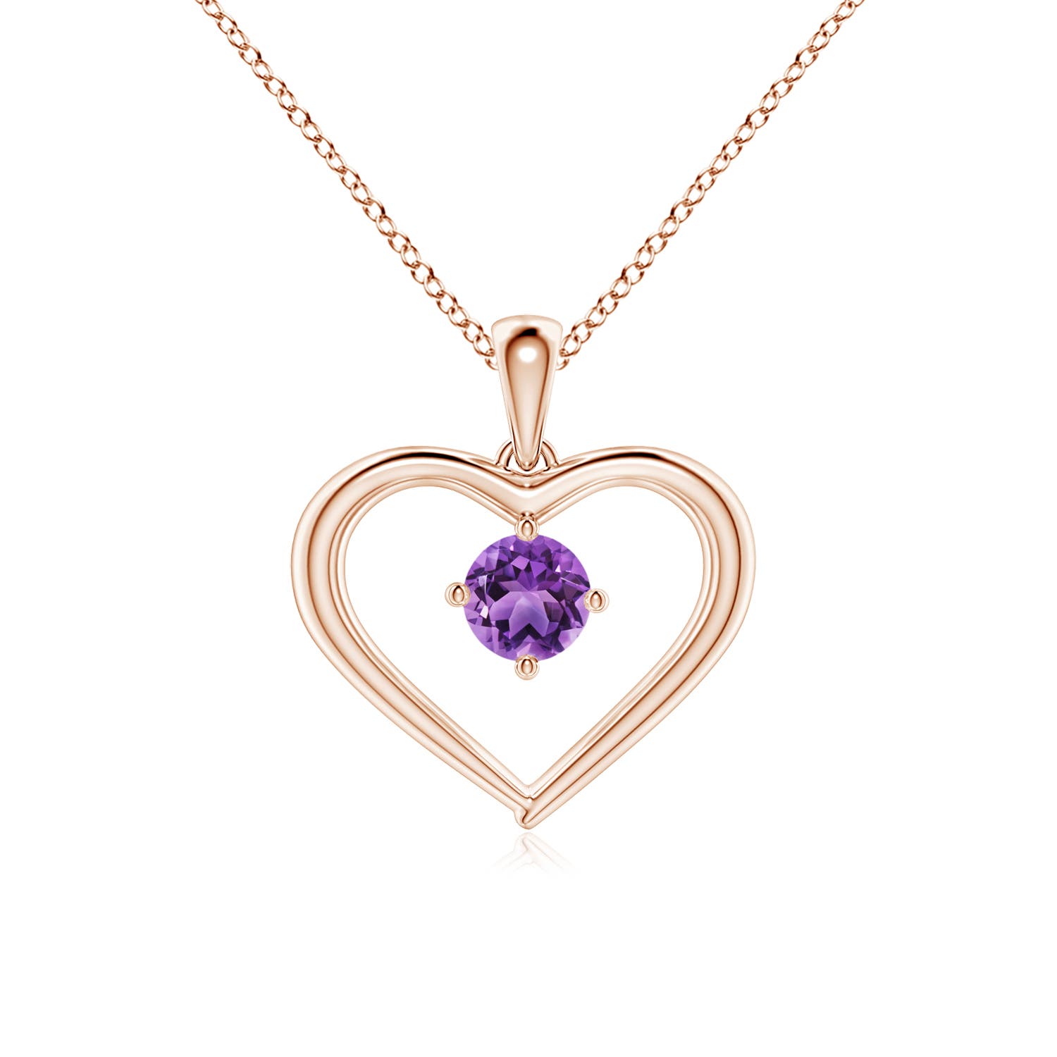 AA - Amethyst / 0.25 CT / 14 KT Rose Gold