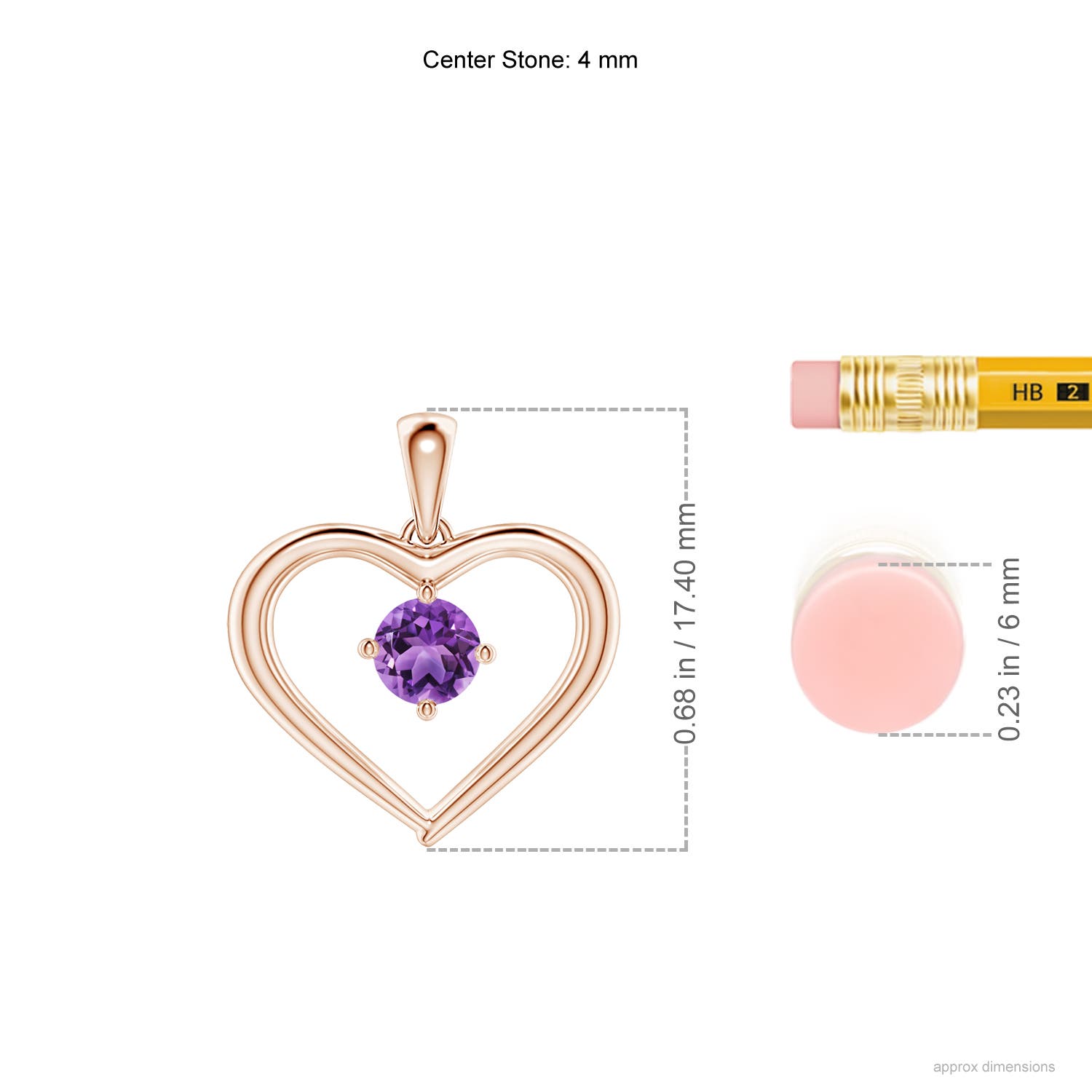 AA - Amethyst / 0.25 CT / 14 KT Rose Gold