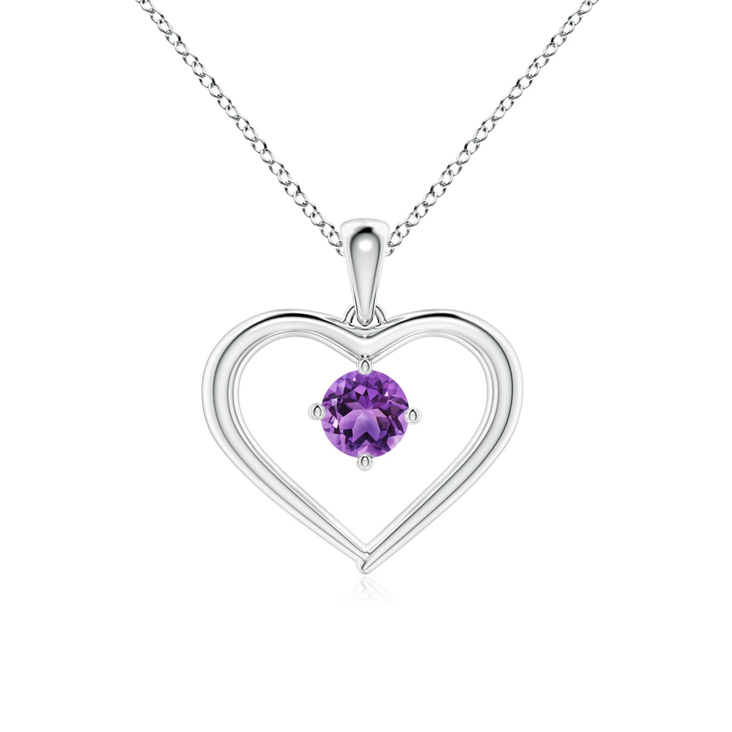 AA - Amethyst / 0.25 CT / 14 KT White Gold