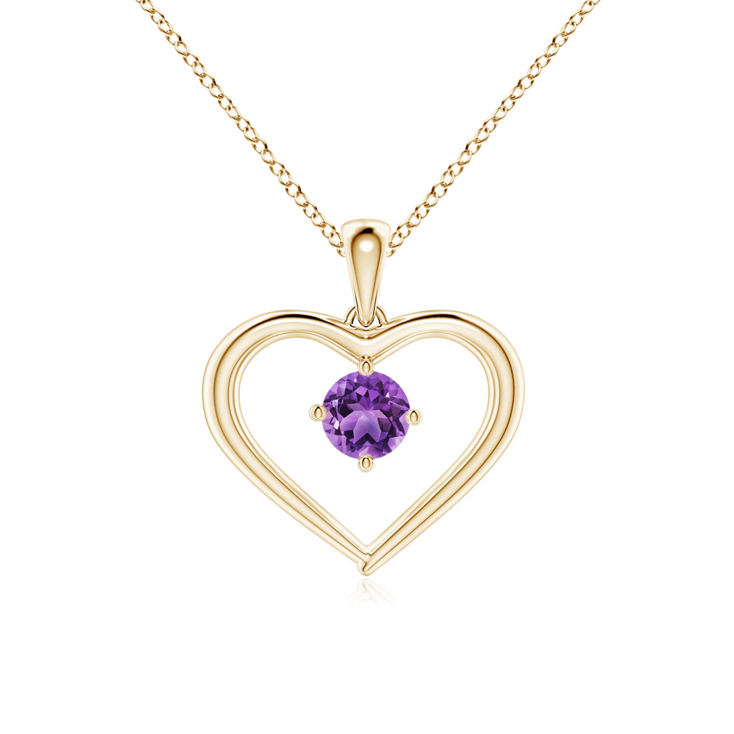 AA - Amethyst / 0.25 CT / 14 KT Yellow Gold