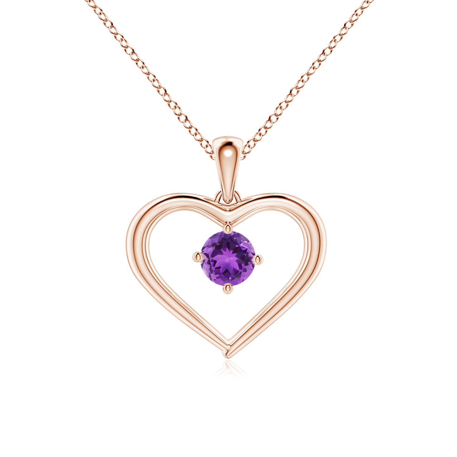 AAA - Amethyst / 0.25 CT / 14 KT Rose Gold