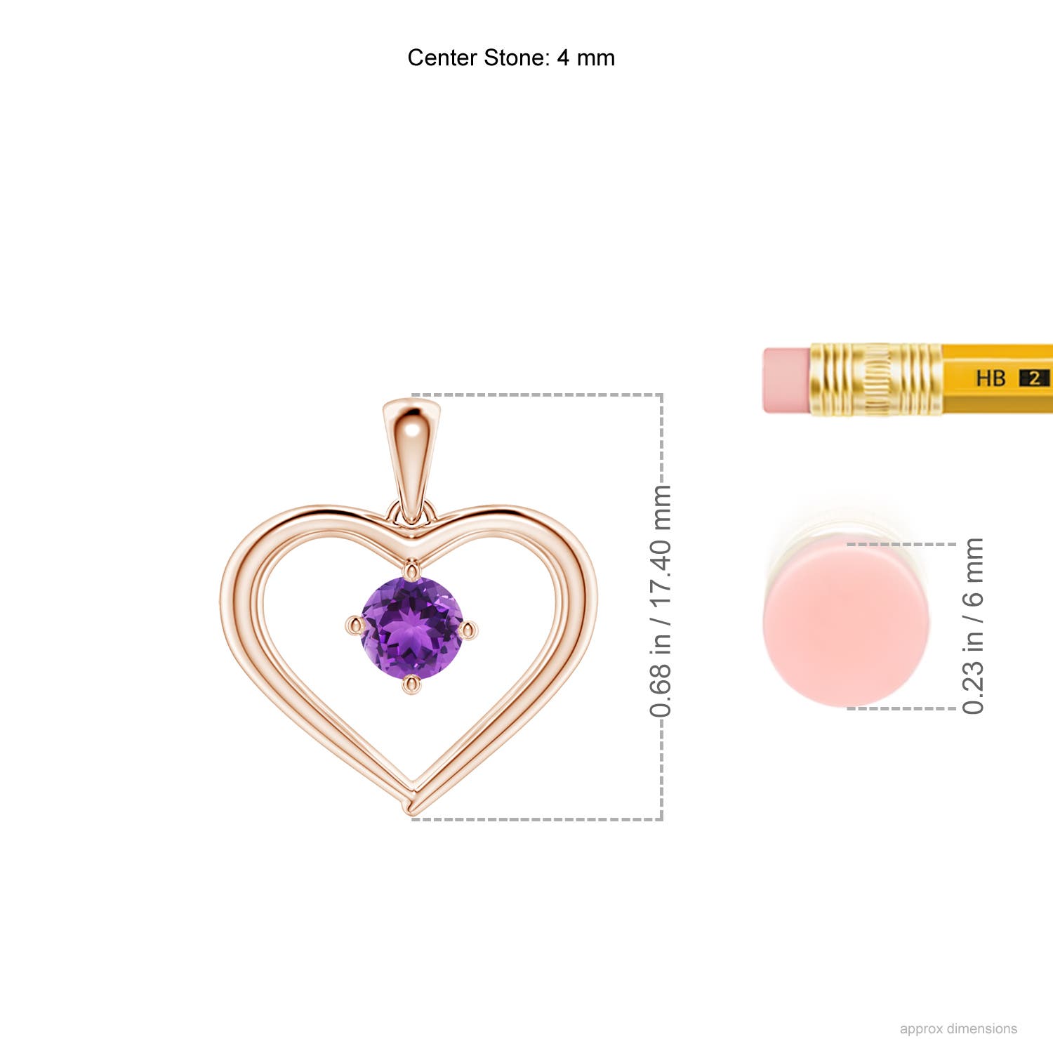 AAA - Amethyst / 0.25 CT / 14 KT Rose Gold