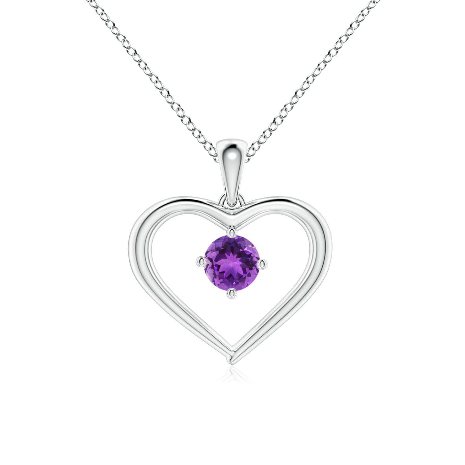 AAA - Amethyst / 0.25 CT / 14 KT White Gold