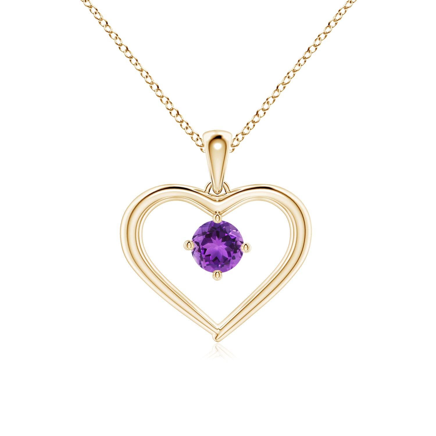 AAA - Amethyst / 0.25 CT / 14 KT Yellow Gold