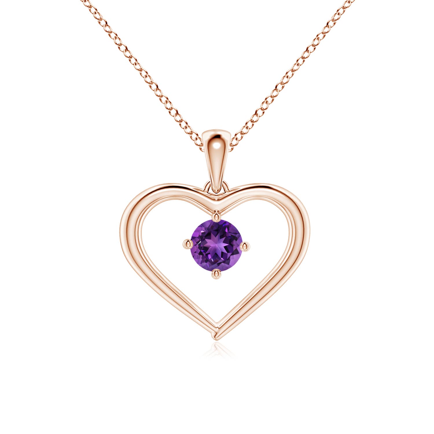 AAAA - Amethyst / 0.25 CT / 14 KT Rose Gold