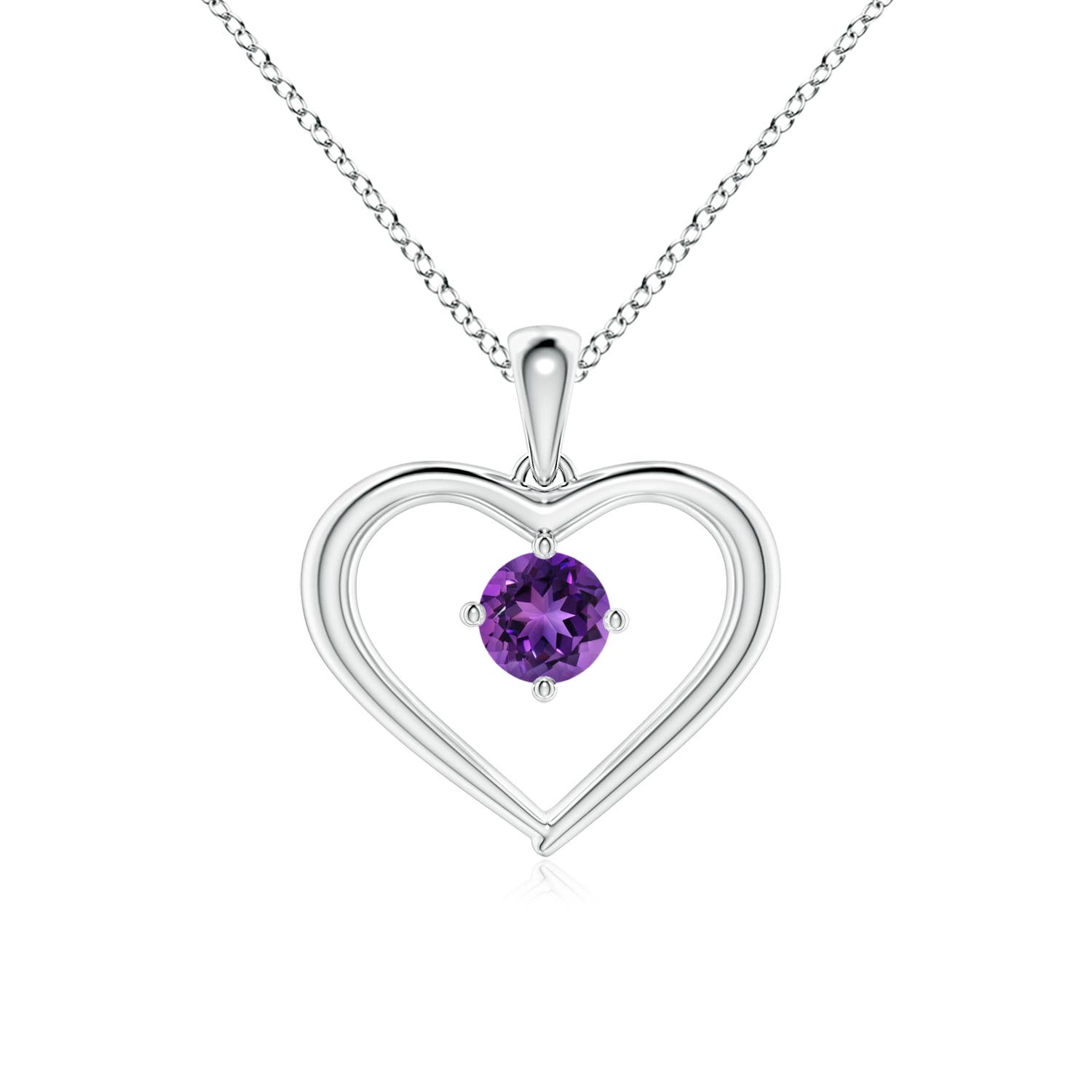 AAAA - Amethyst / 0.25 CT / 14 KT White Gold