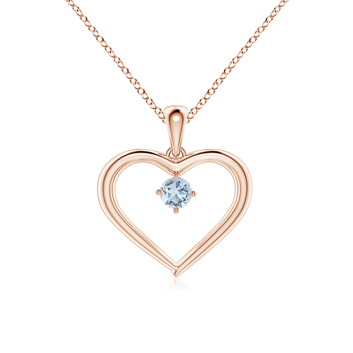 A - Aquamarine / 0.1 CT / 14 KT Rose Gold