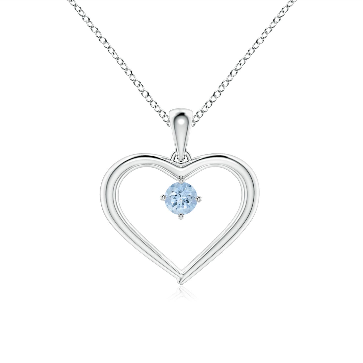 AA - Aquamarine / 0.1 CT / 14 KT White Gold