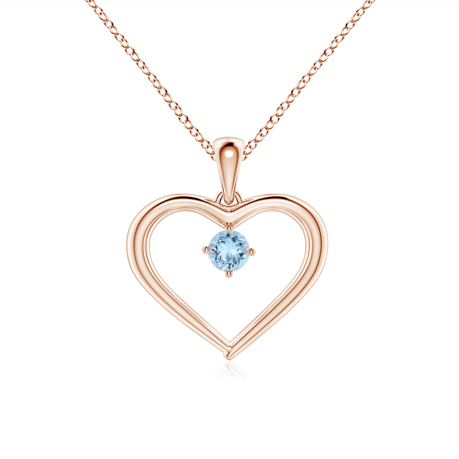 AAA - Aquamarine / 0.1 CT / 14 KT Rose Gold