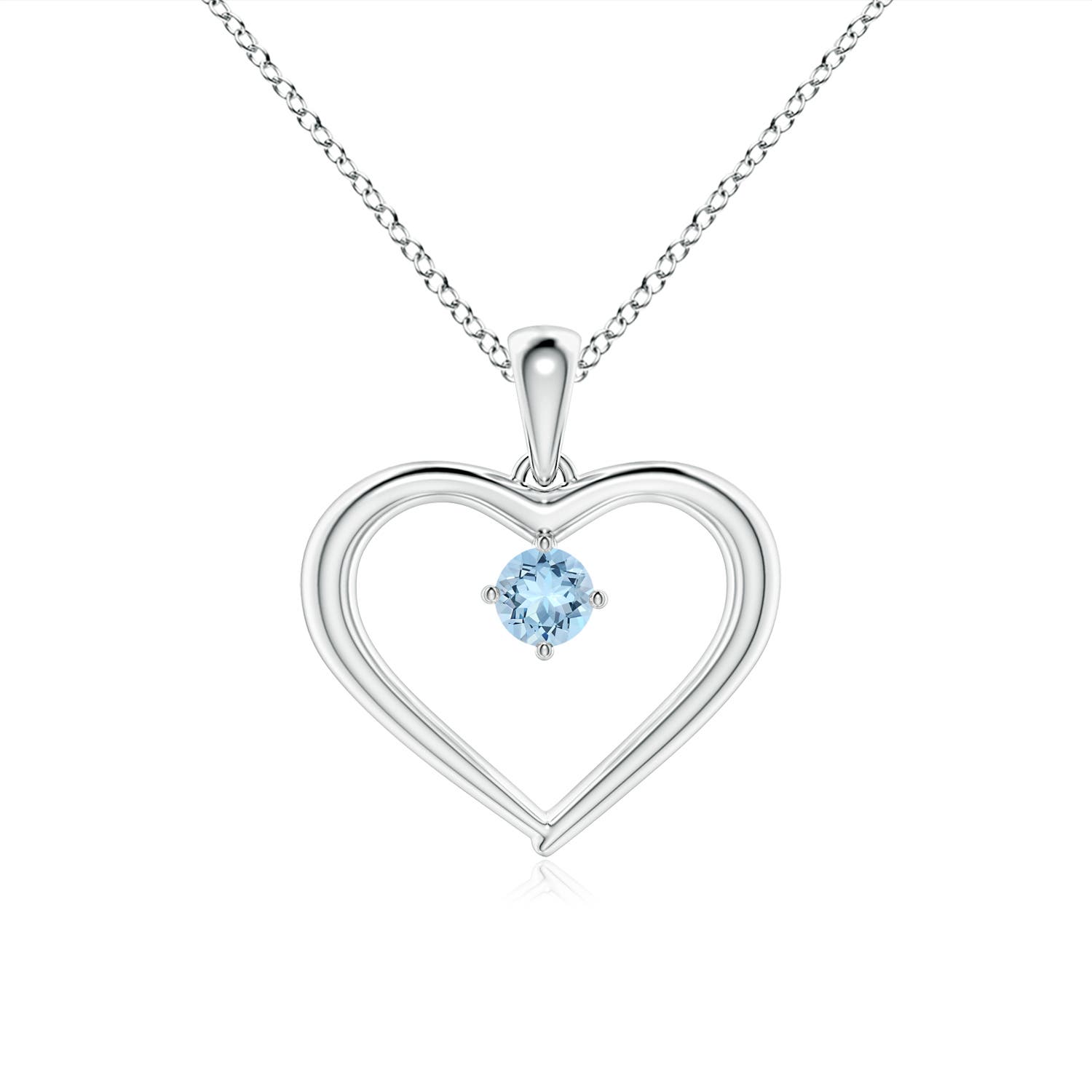 AAA - Aquamarine / 0.1 CT / 14 KT White Gold