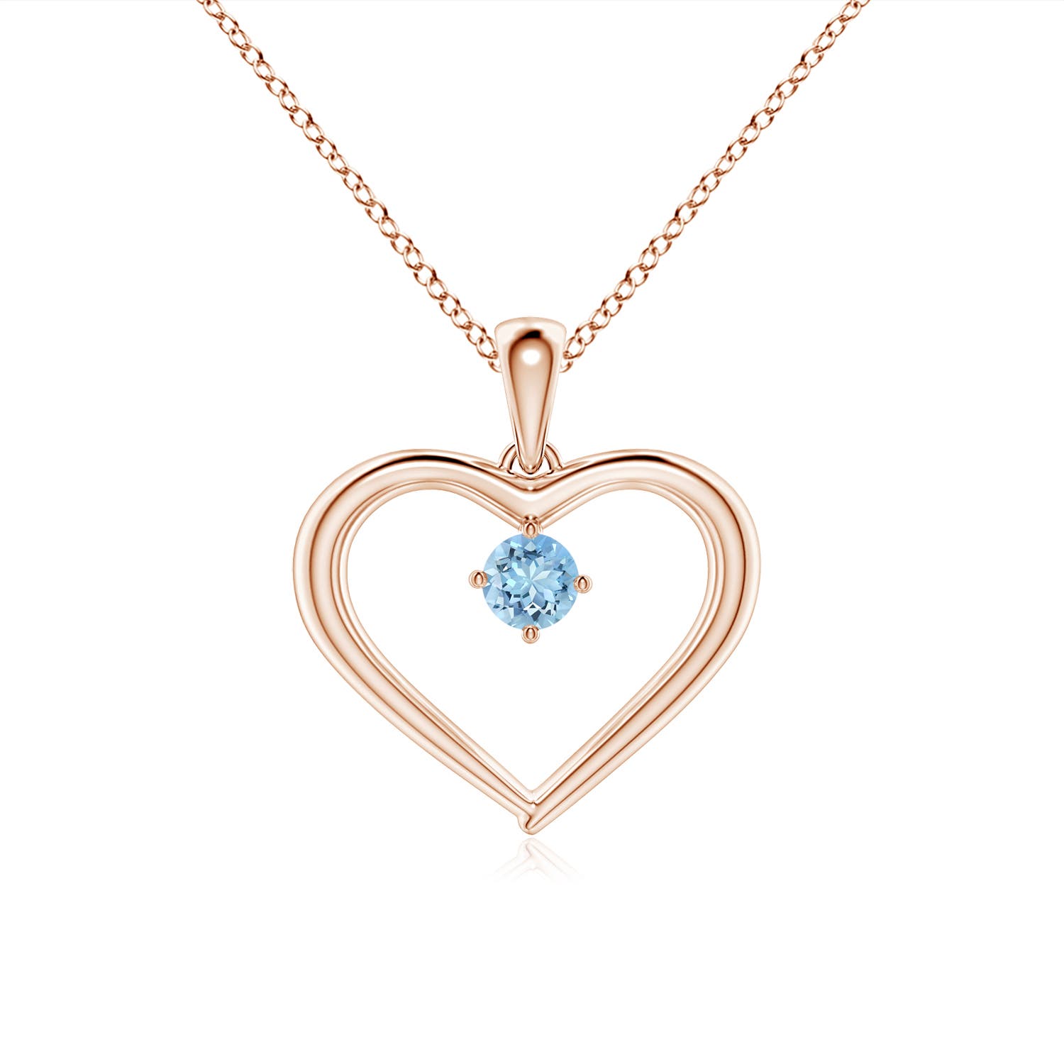 AAAA - Aquamarine / 0.1 CT / 14 KT Rose Gold