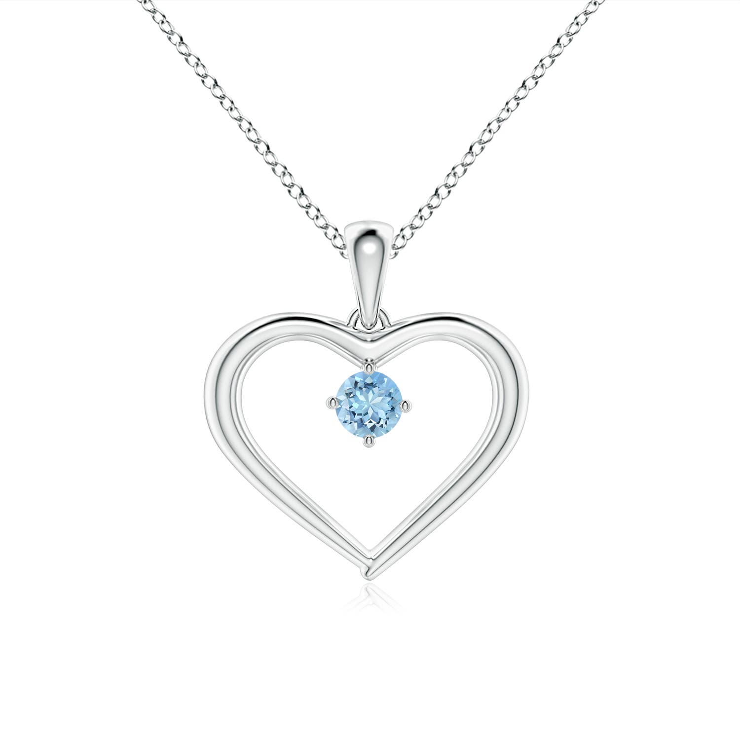 AAAA - Aquamarine / 0.1 CT / 14 KT White Gold