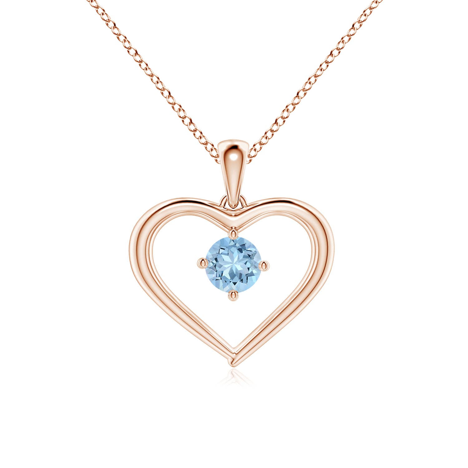 AAA - Aquamarine / 0.2 CT / 14 KT Rose Gold