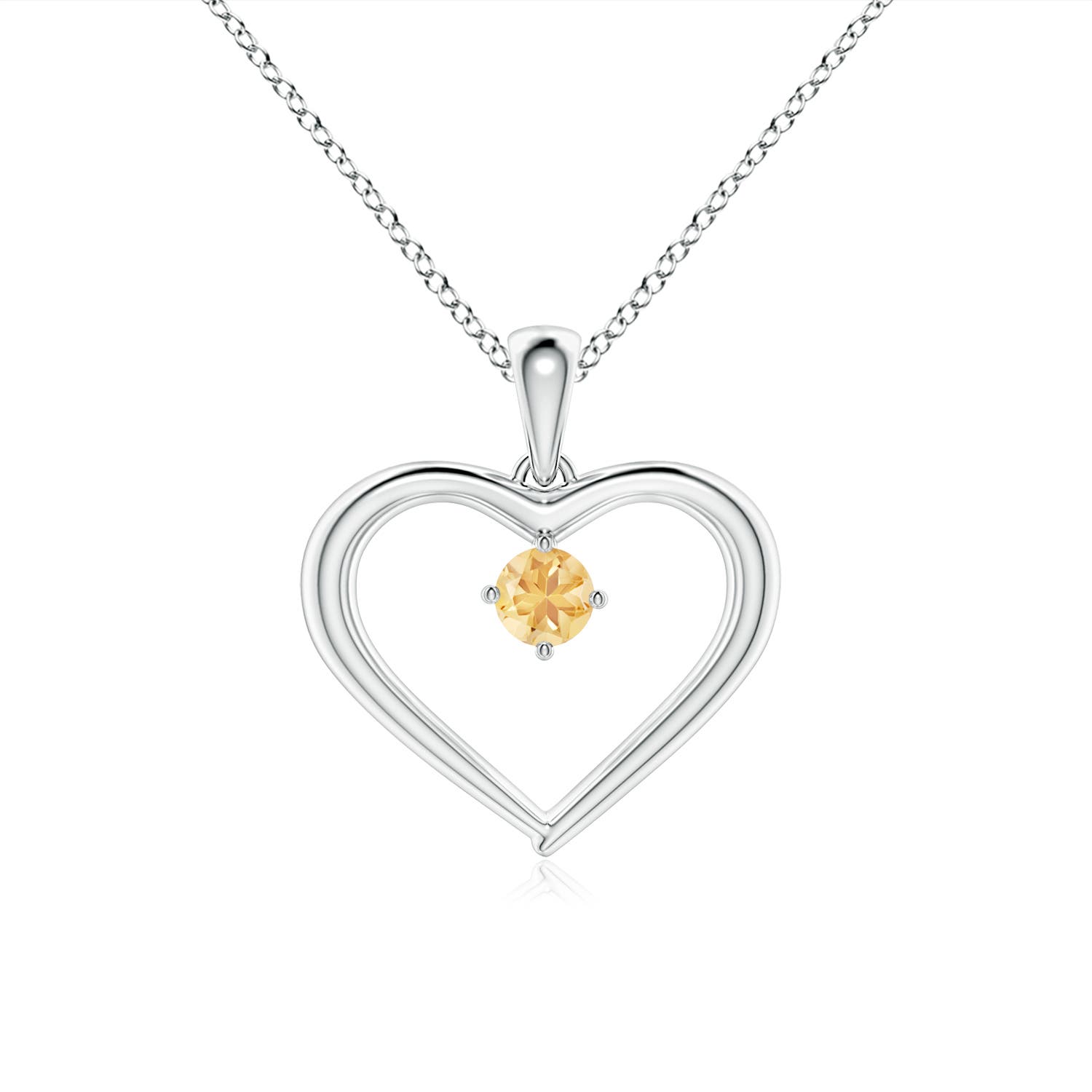 A - Citrine / 0.1 CT / 14 KT White Gold