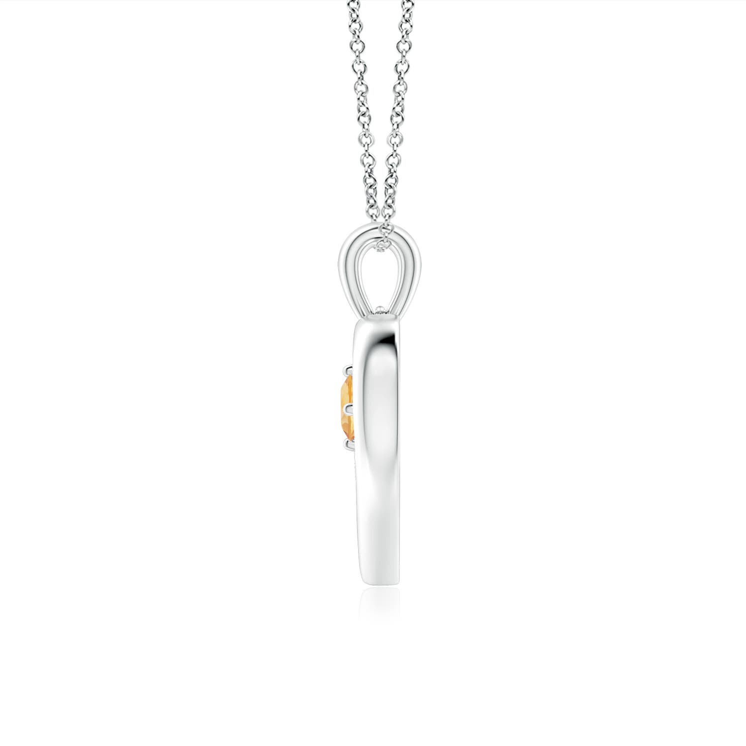 A - Citrine / 0.1 CT / 14 KT White Gold