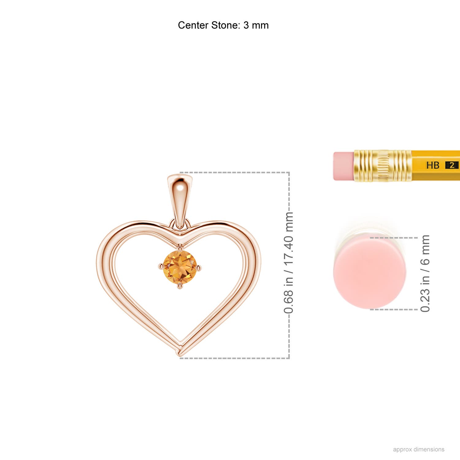 AAA - Citrine / 0.1 CT / 14 KT Rose Gold