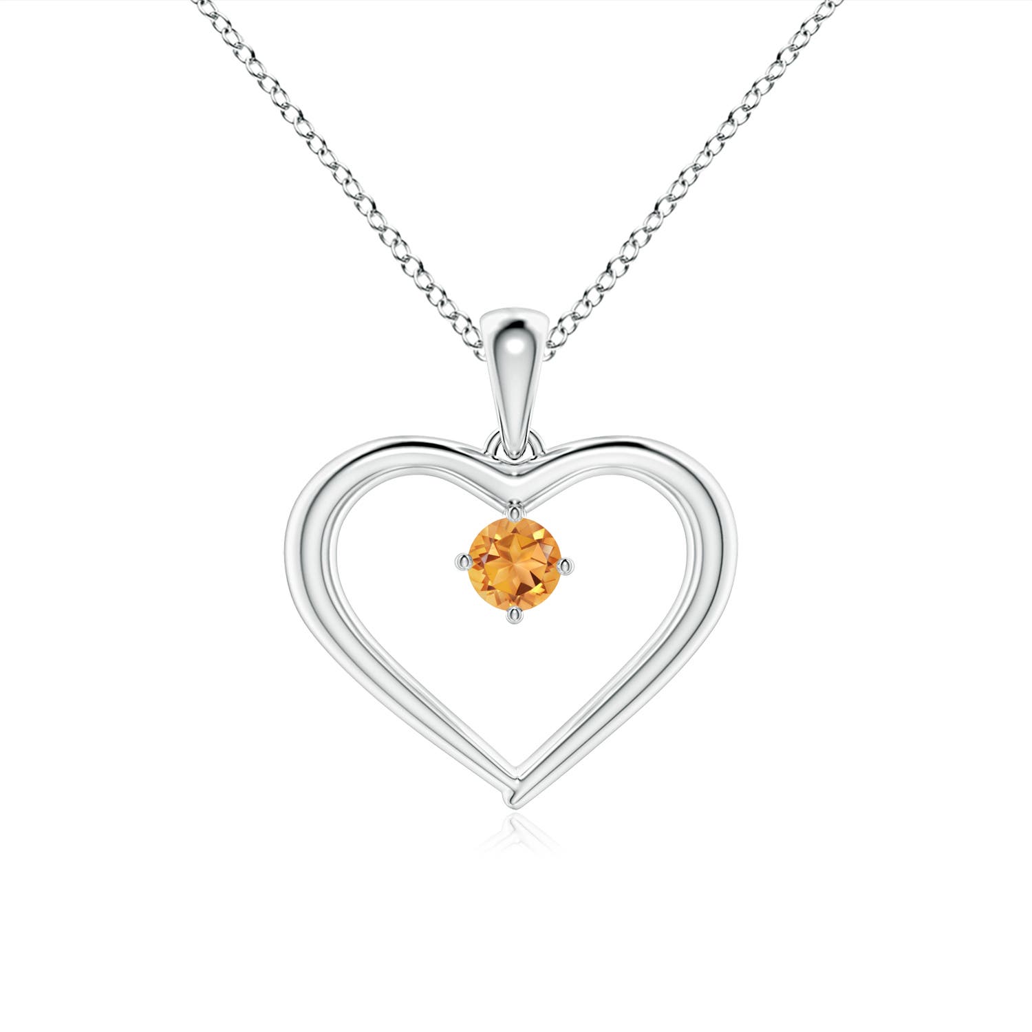 AAA - Citrine / 0.1 CT / 14 KT White Gold