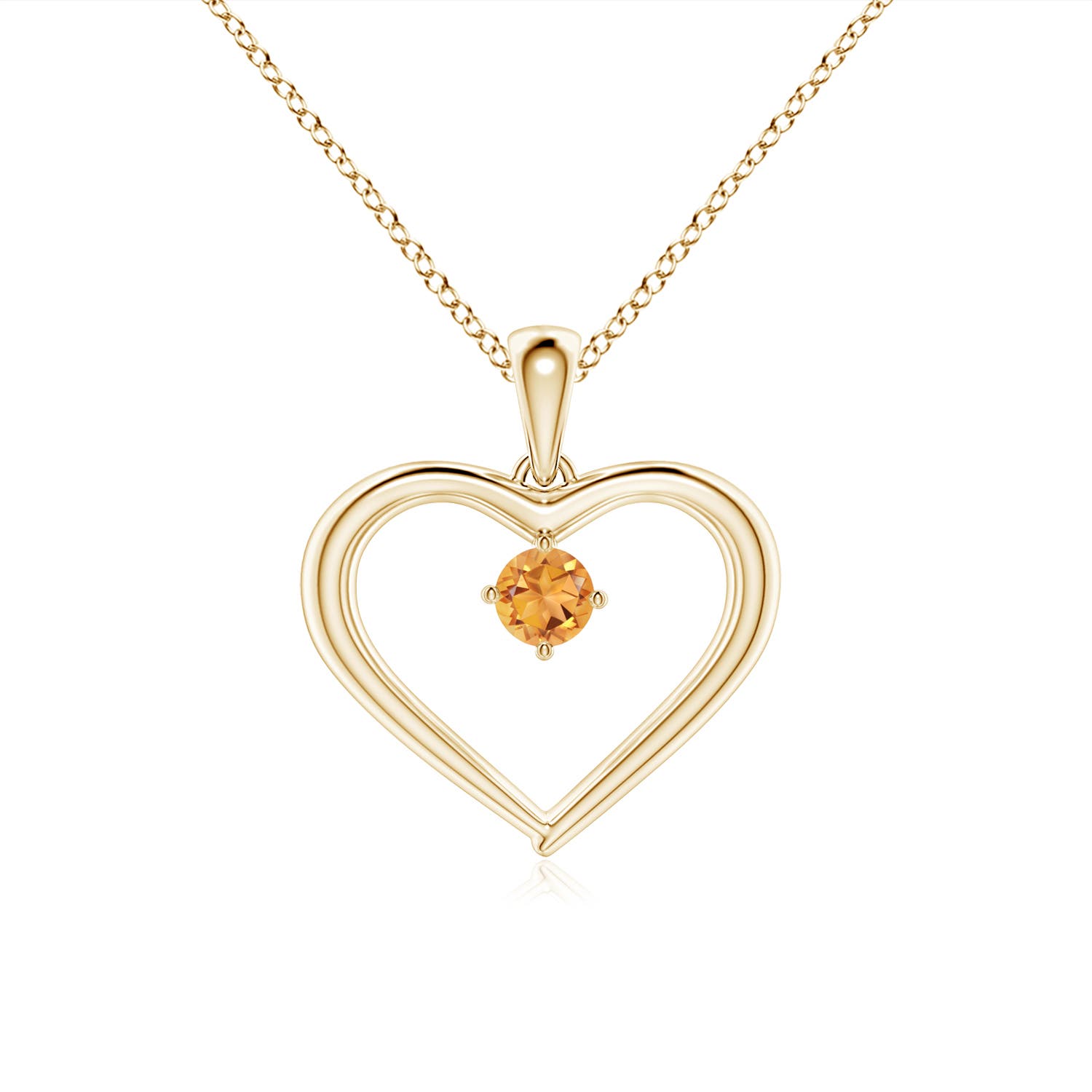 AAA - Citrine / 0.1 CT / 14 KT Yellow Gold