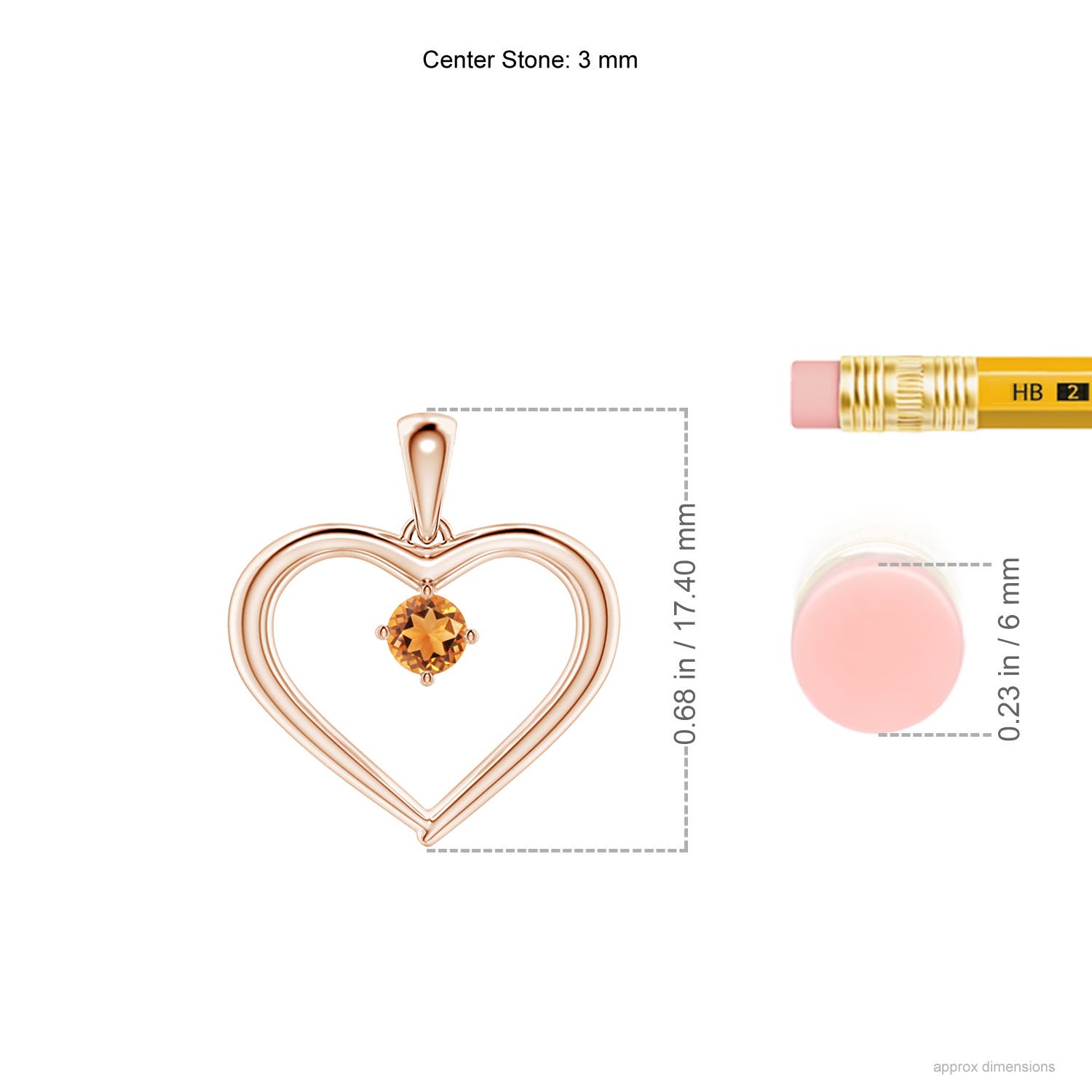 AAAA - Citrine / 0.1 CT / 14 KT Rose Gold