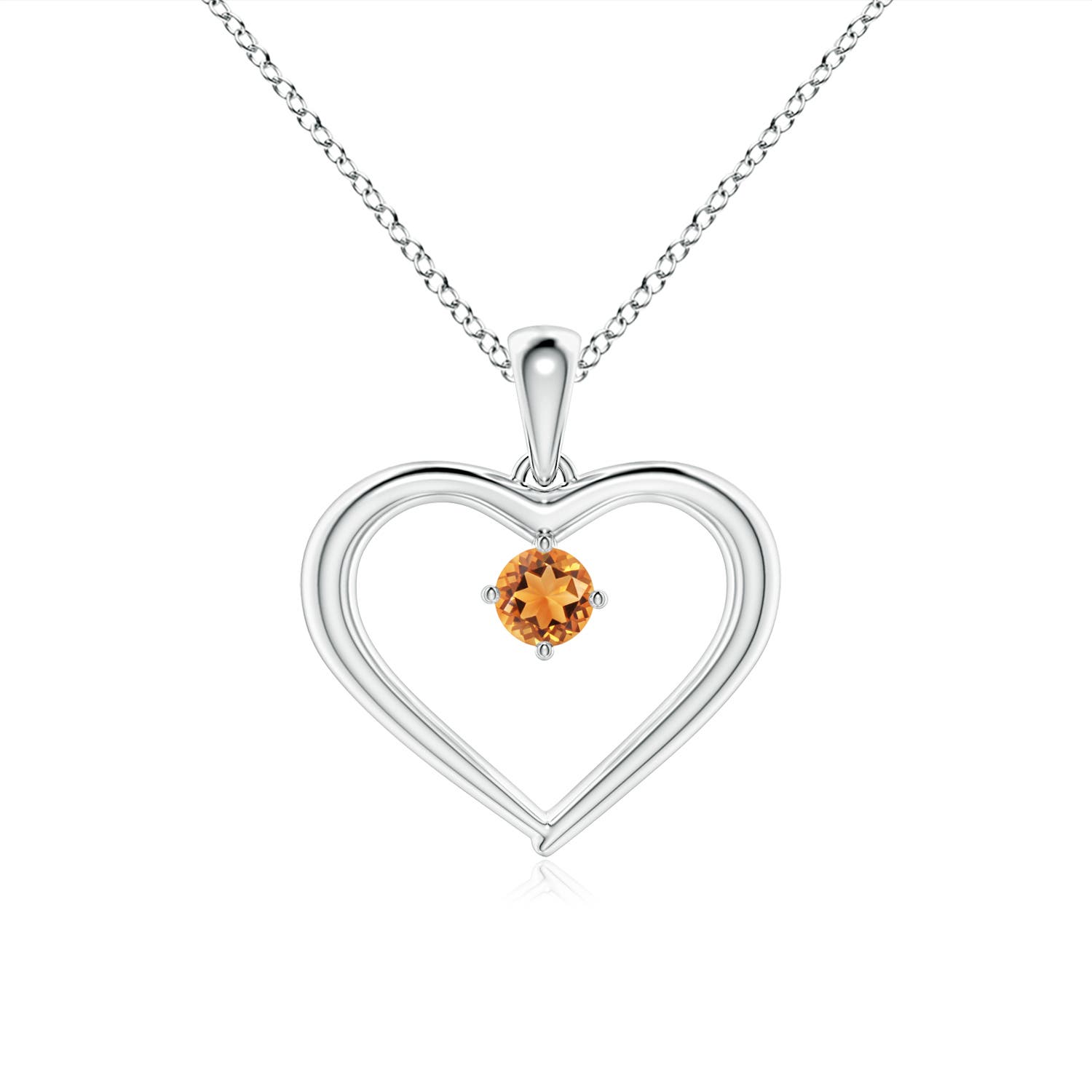 AAAA - Citrine / 0.1 CT / 14 KT White Gold