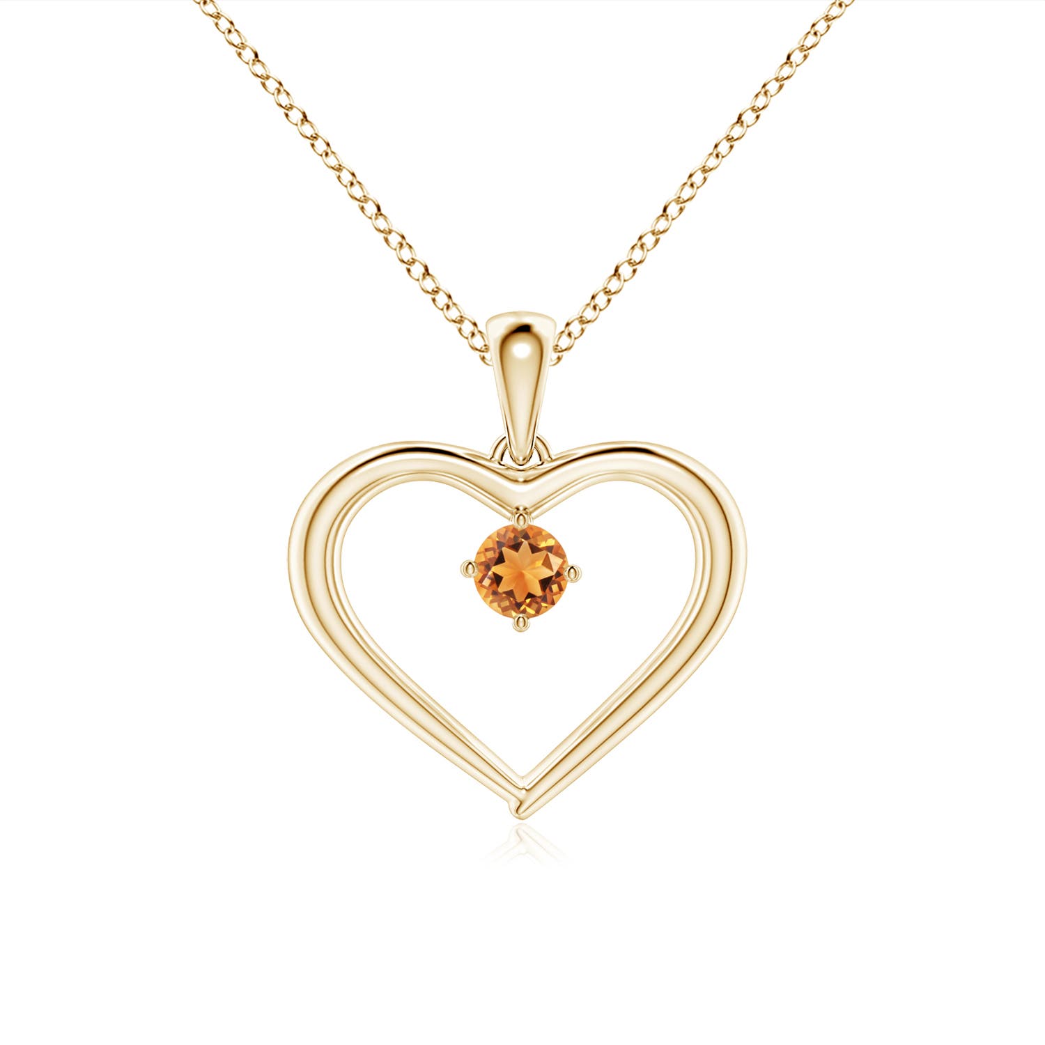 AAAA - Citrine / 0.1 CT / 14 KT Yellow Gold