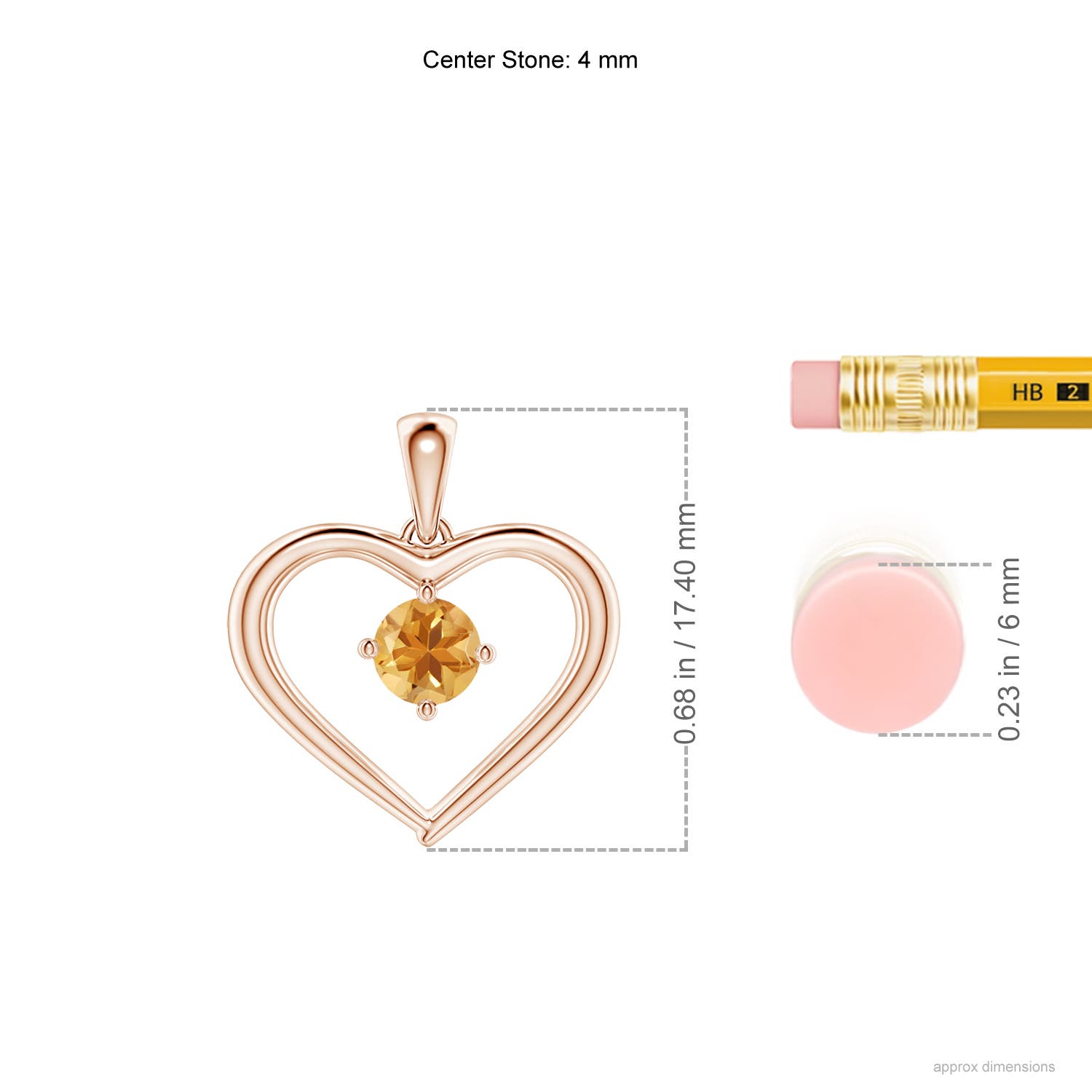 A - Citrine / 0.23 CT / 14 KT Rose Gold