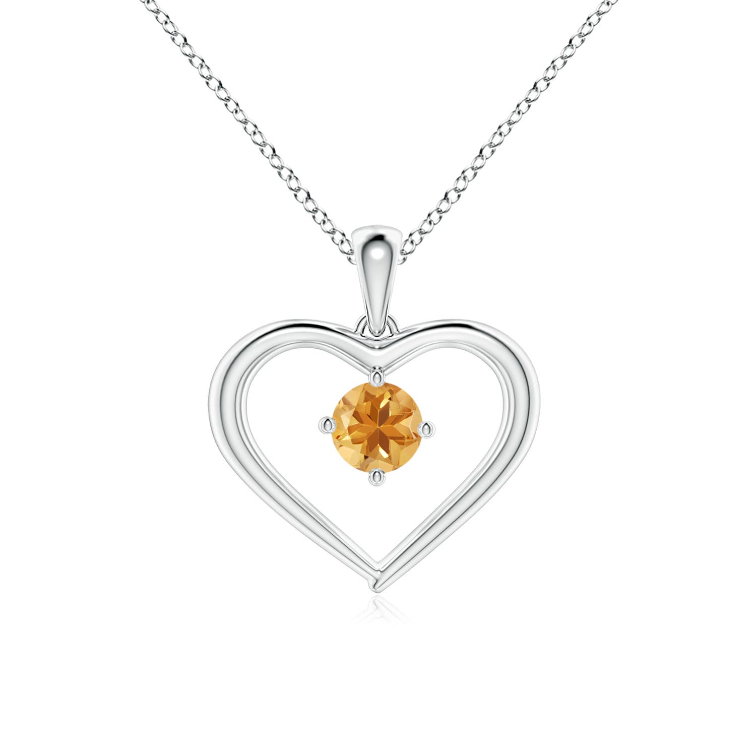 A - Citrine / 0.23 CT / 14 KT White Gold