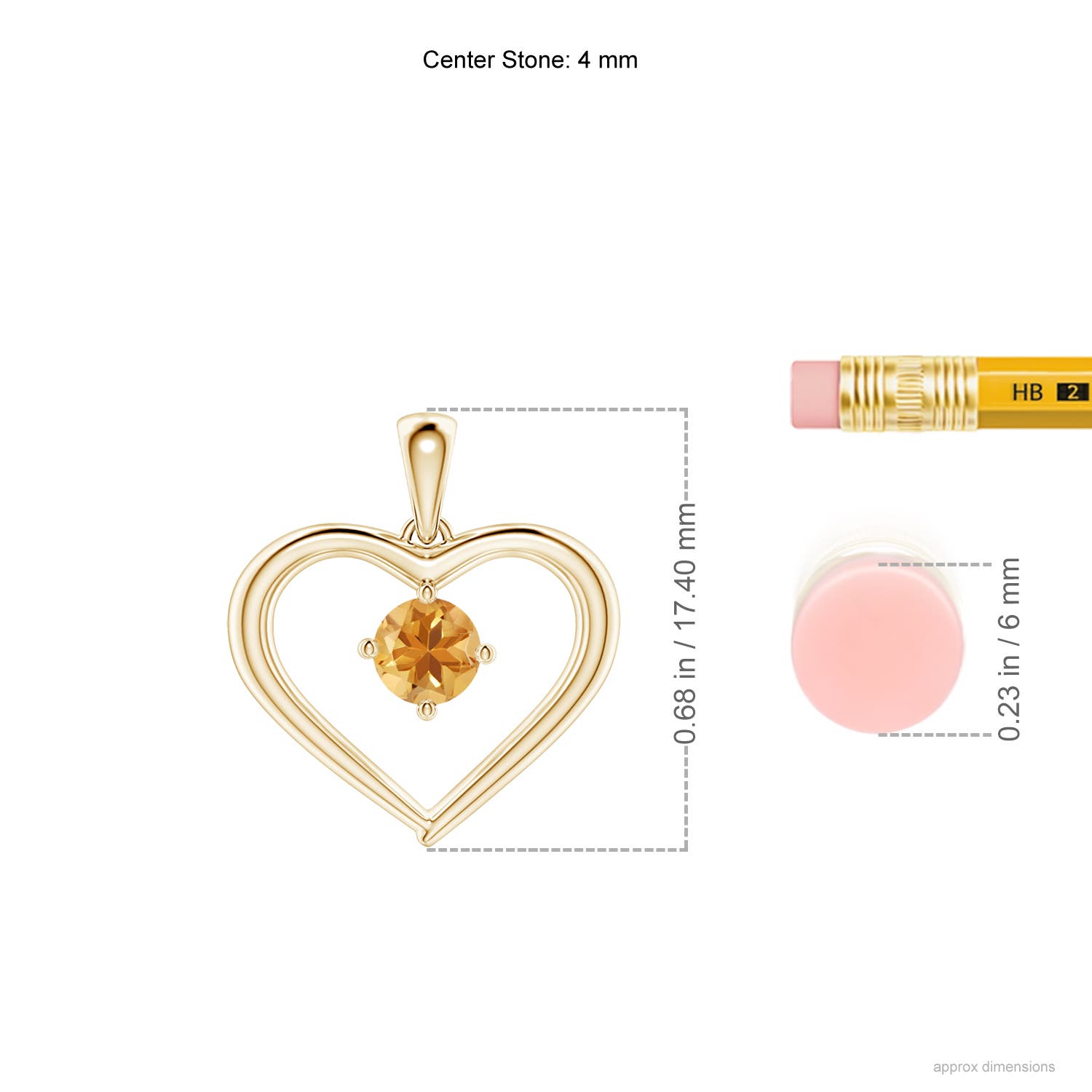 A - Citrine / 0.23 CT / 14 KT Yellow Gold