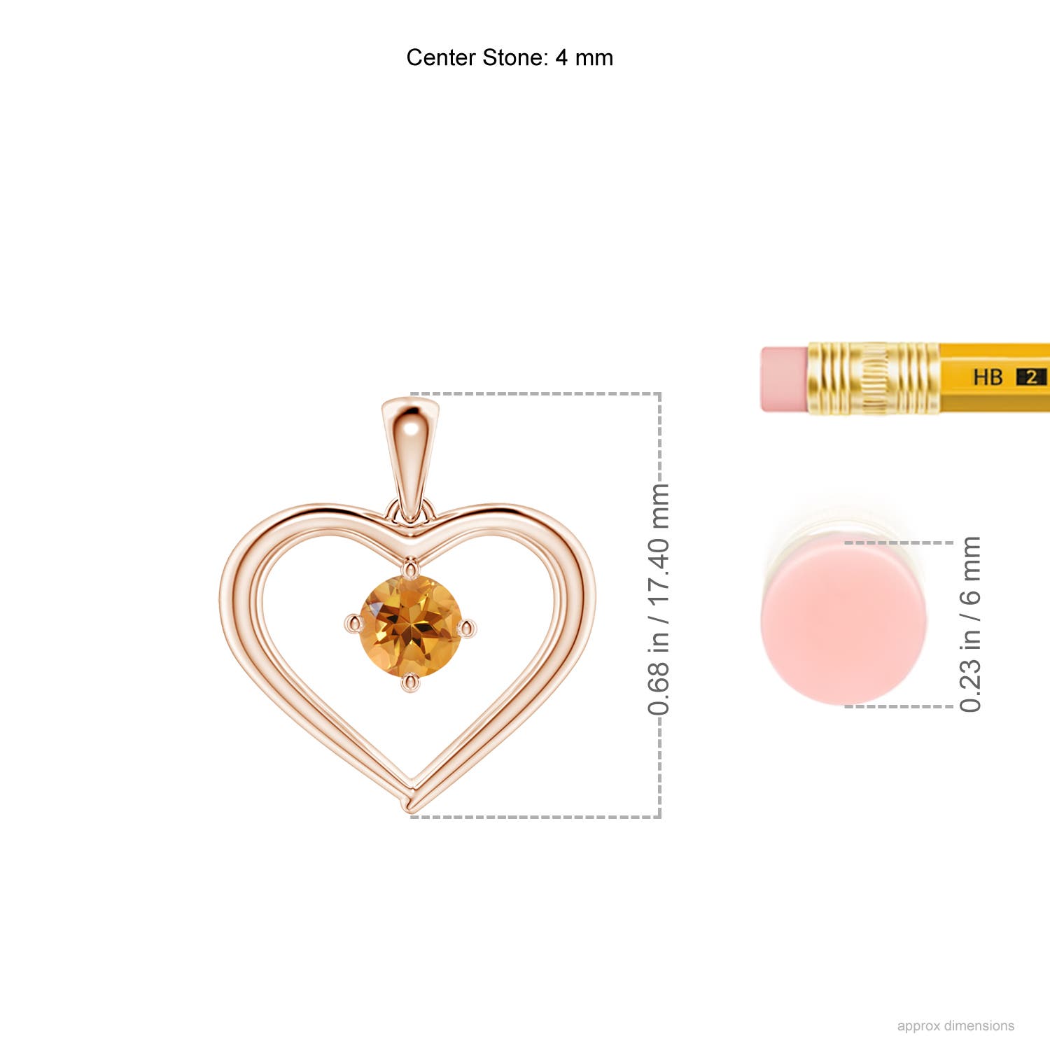 AA - Citrine / 0.23 CT / 14 KT Rose Gold