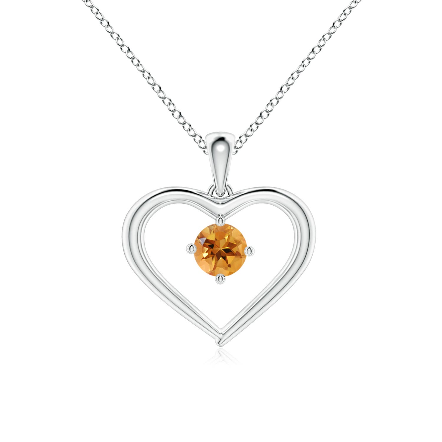 AA - Citrine / 0.23 CT / 14 KT White Gold